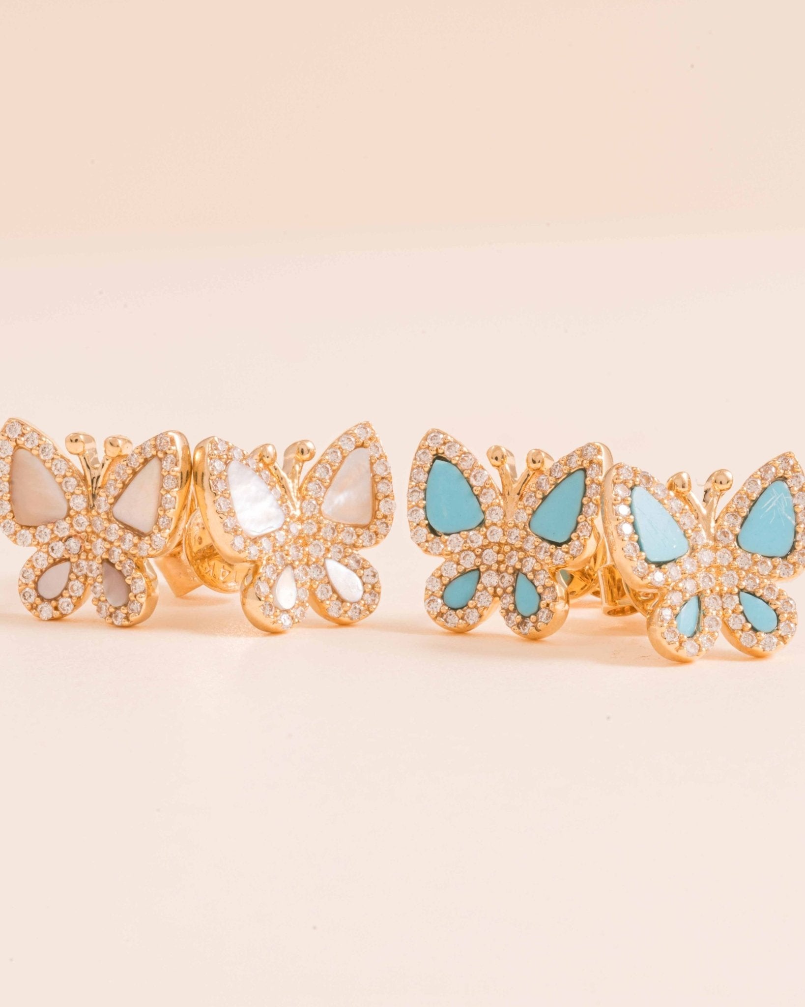 Gemstone Butterfly Studs - Sparkle Society