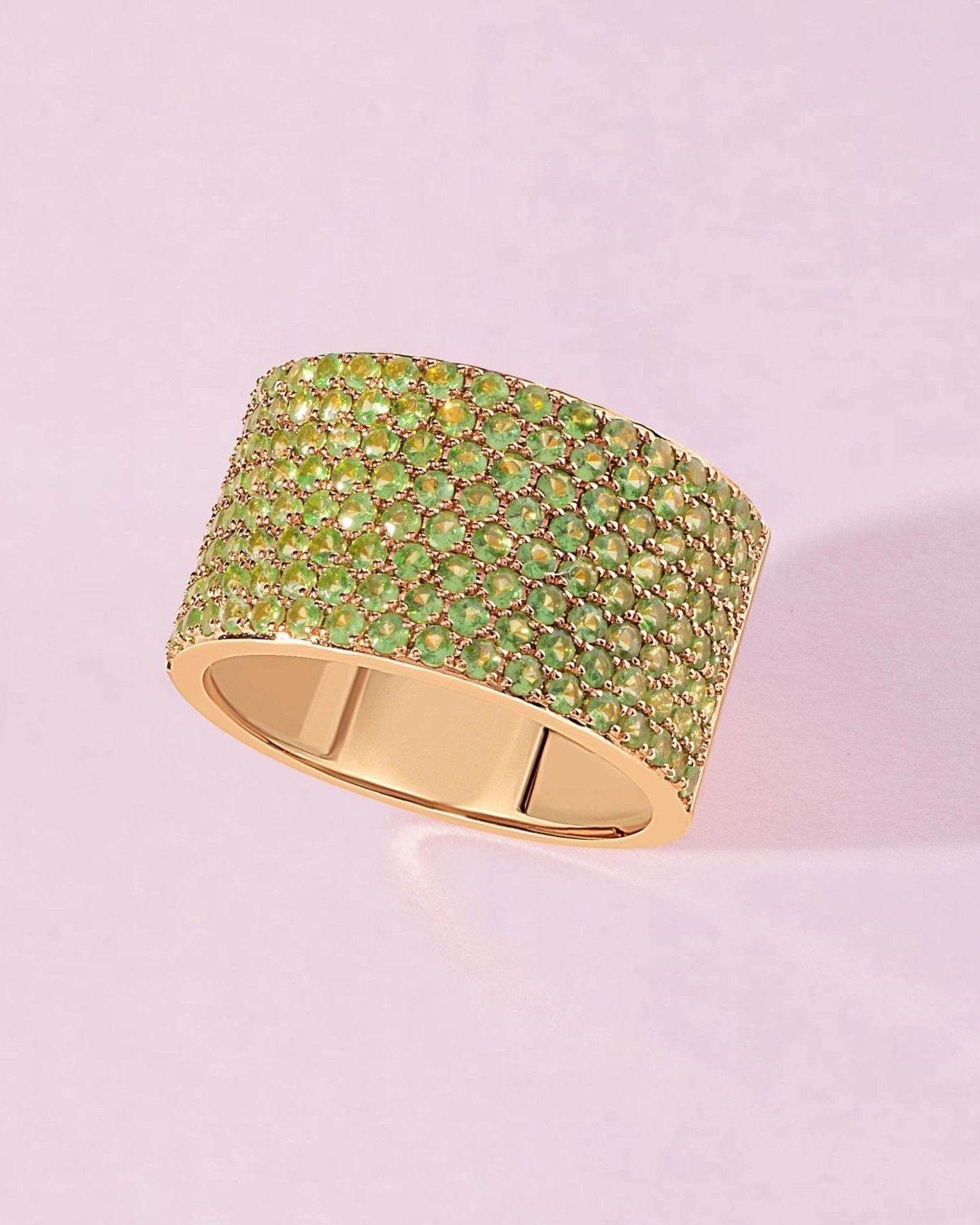 Gemstone Cigar Band Ring - Sparkle Society