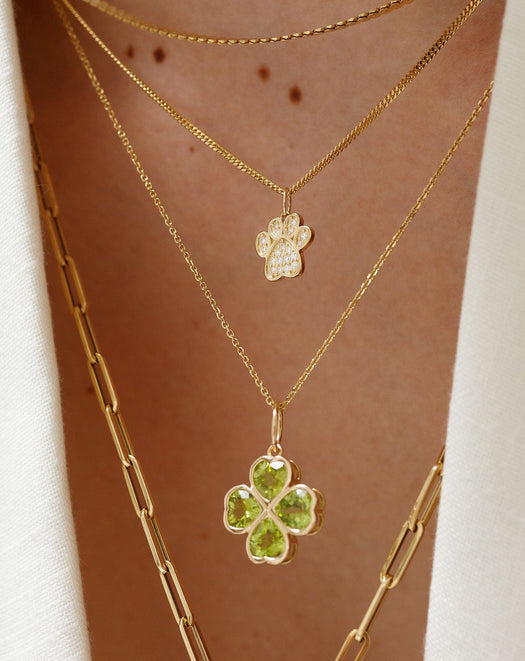 Gemstone Clover Necklace Charm - Sparkle Society