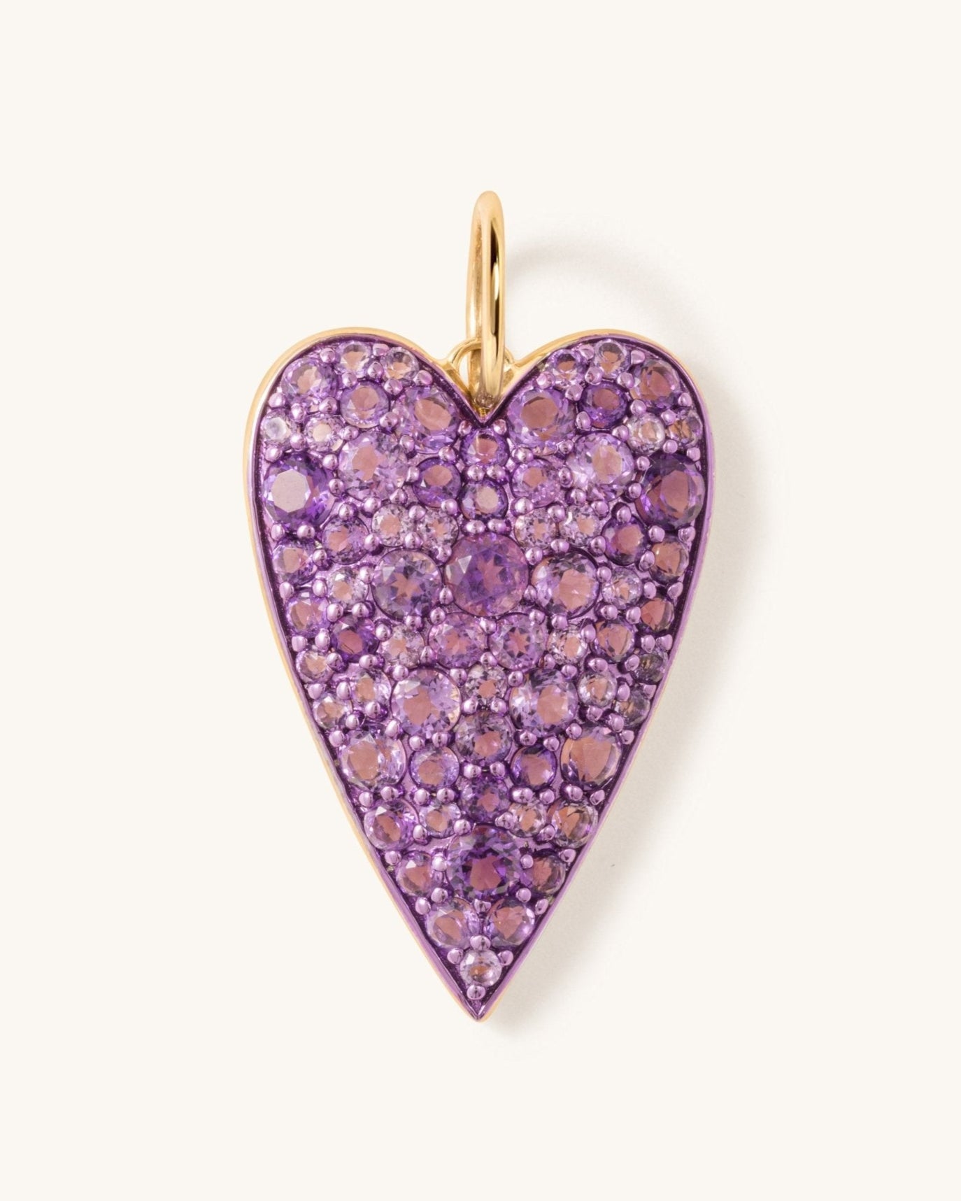 Gemstone Elongated Heart Necklace Charm - Sparkle Society