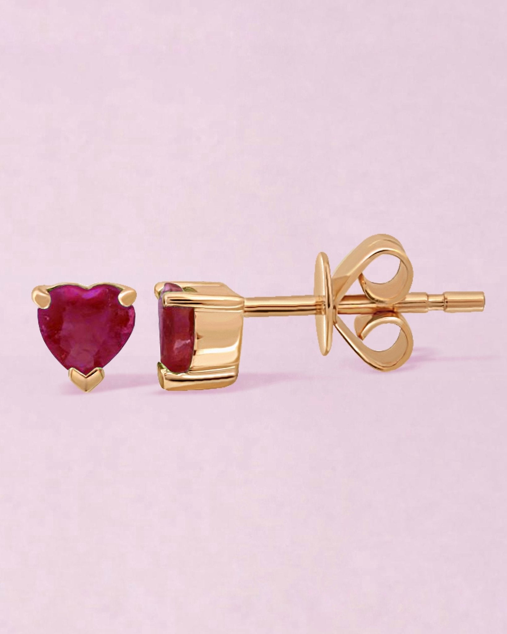 Gemstone Heart Shape Stud Earrings - Sparkle Society