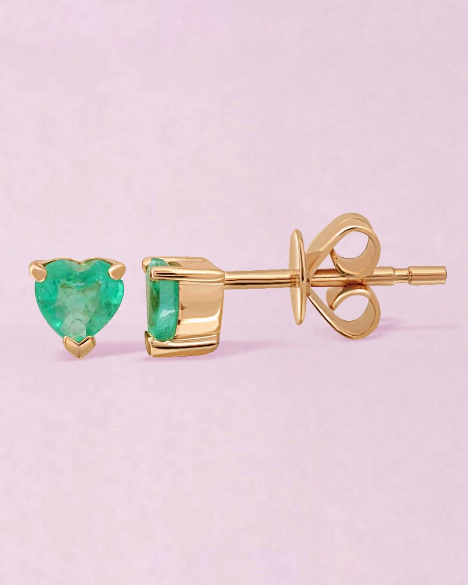 Gemstone Heart Shape Stud Earrings - Sparkle Society