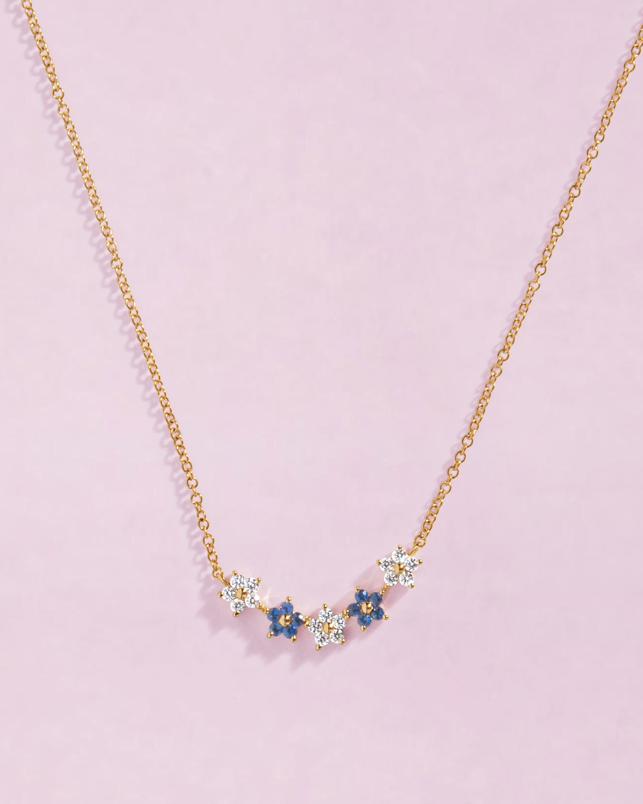 Gemstone Multi Flower Necklace - Sparkle Society