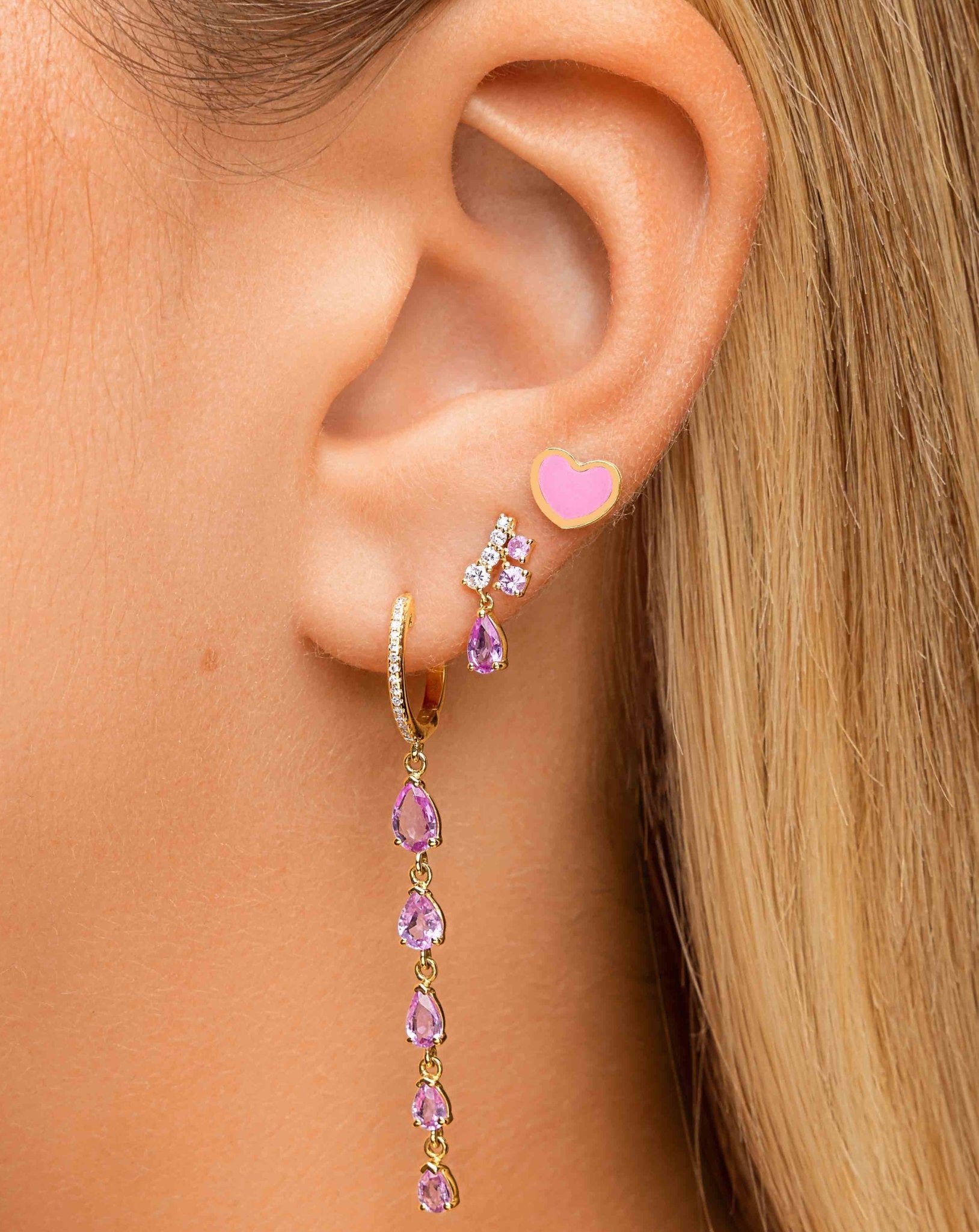 Gemstone Pear And Diamond Studs - Sparkle Society