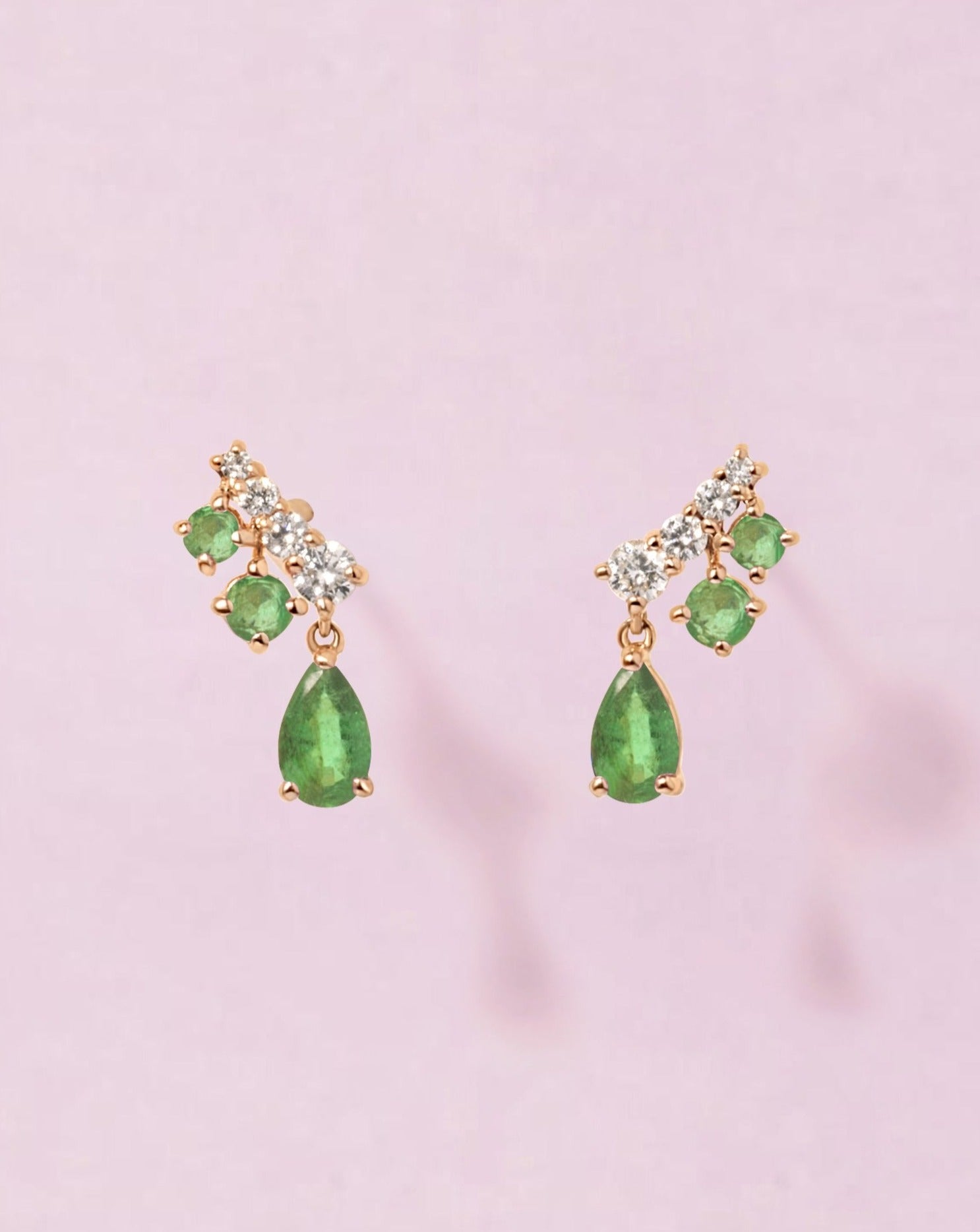 Gemstone Pear And Diamond Studs - Sparkle Society