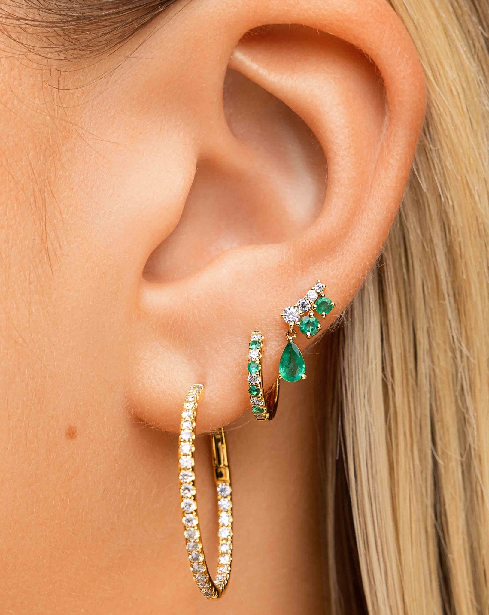 Gemstone Pear And Diamond Studs - Sparkle Society