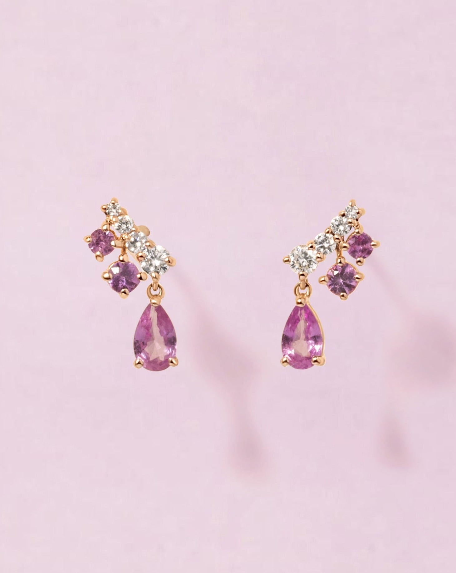 Gemstone Pear And Diamond Studs - Sparkle Society