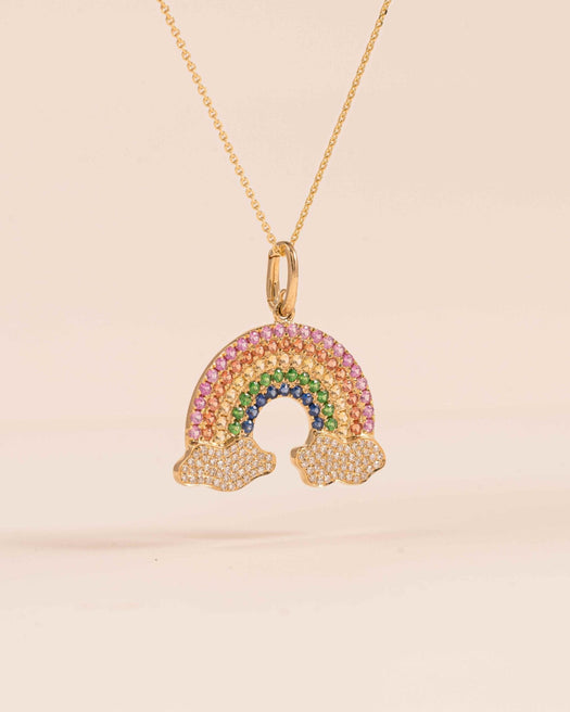 Gemstone Rainbow Necklace Charm - Sparkle Society