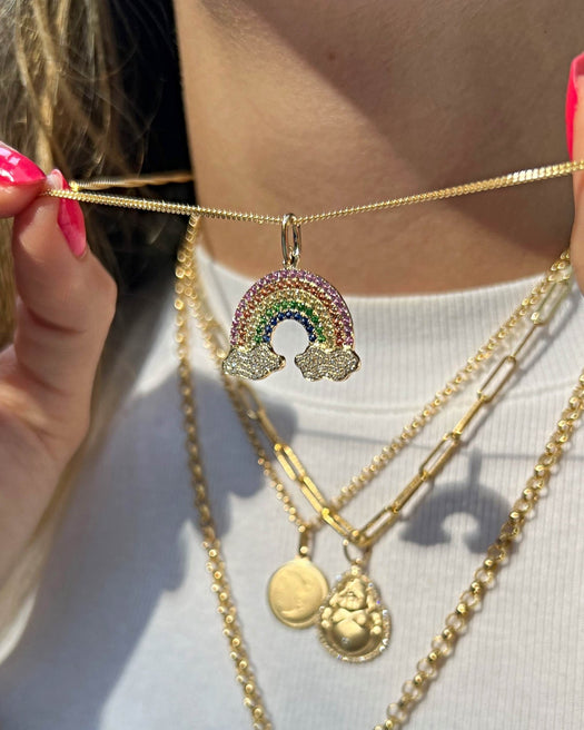 Gemstone Rainbow Necklace Charm - Sparkle Society