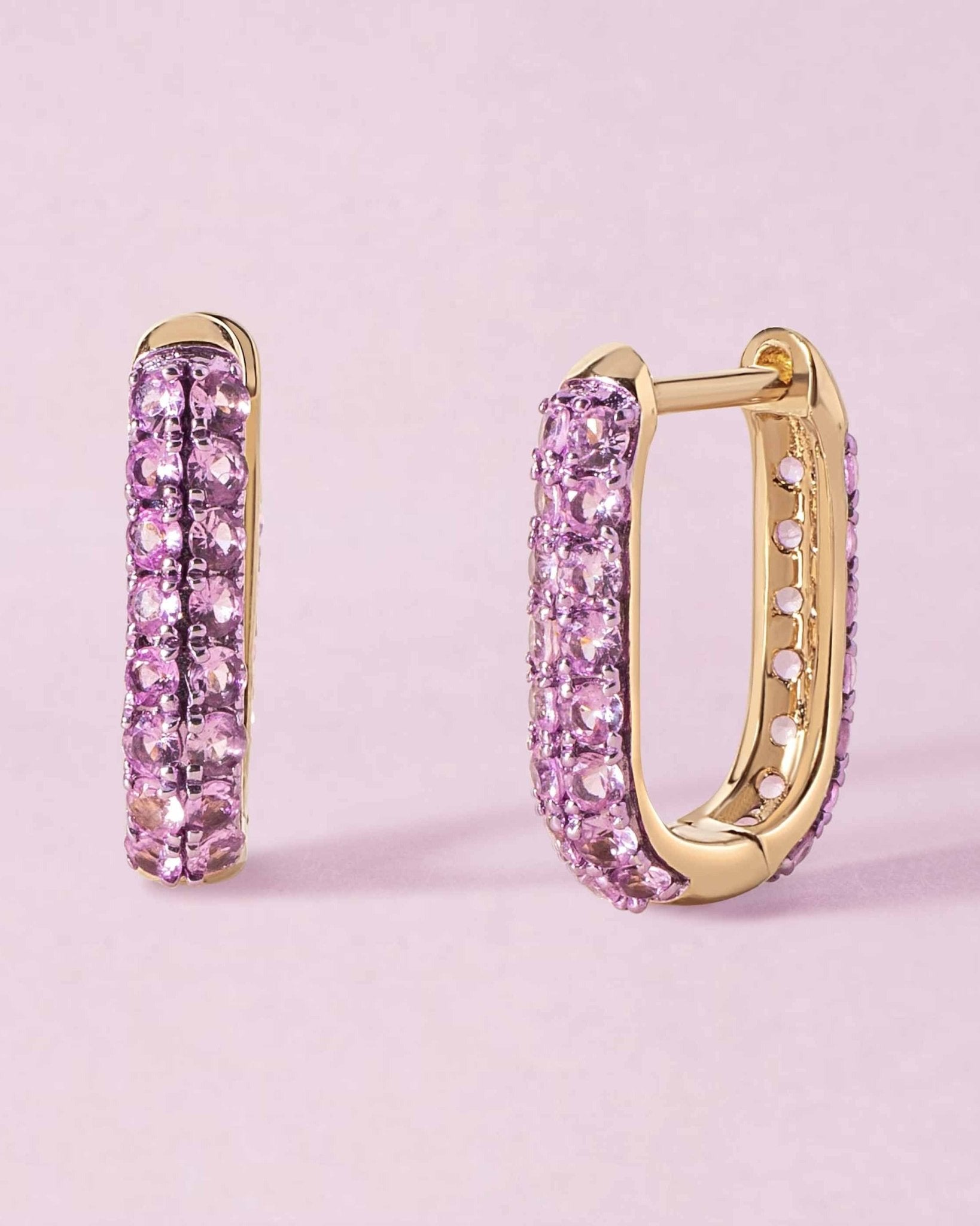 Gemstone Rectangular Dome Hoops - Sparkle Society