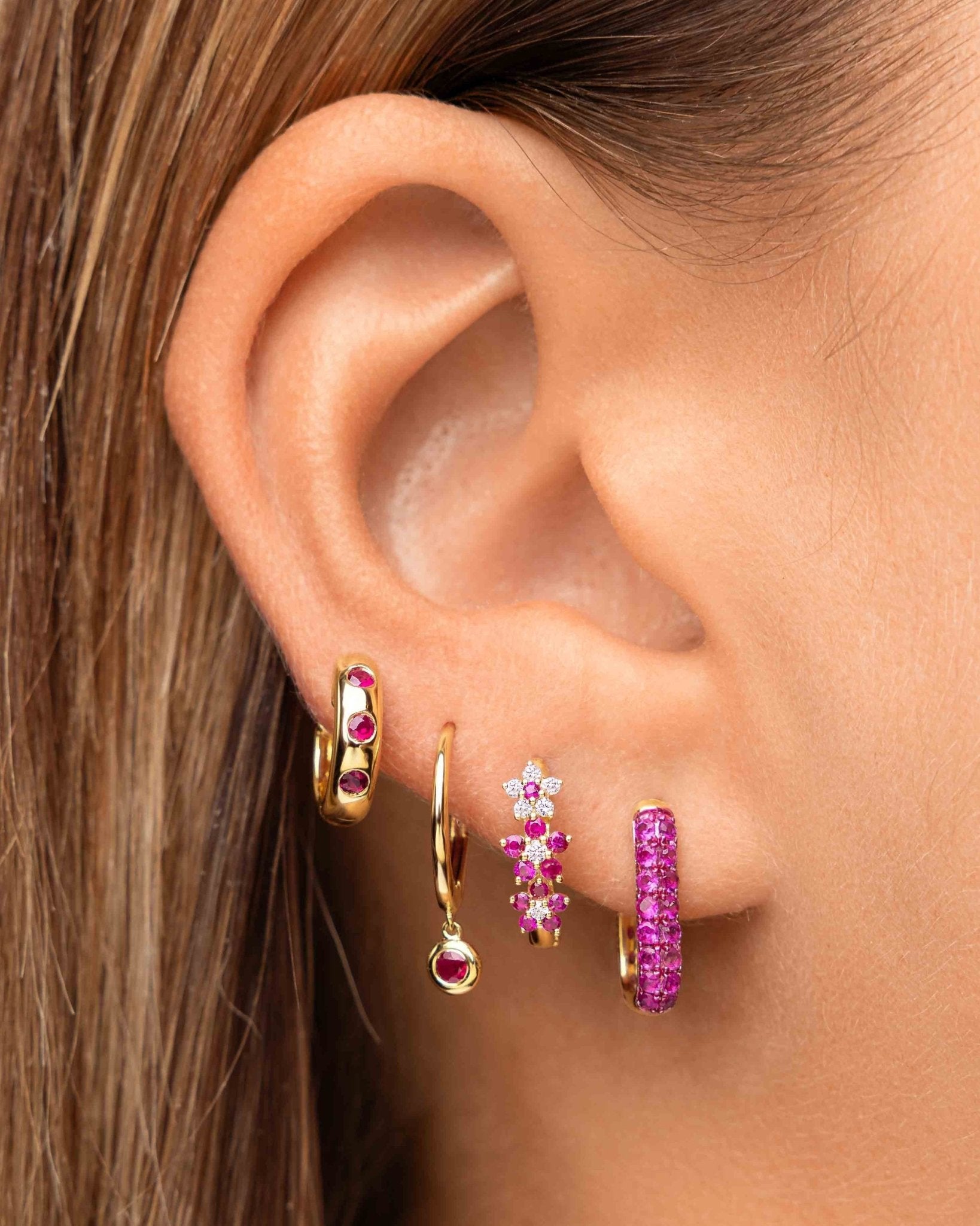 Gemstone Rectangular Dome Hoops - Sparkle Society