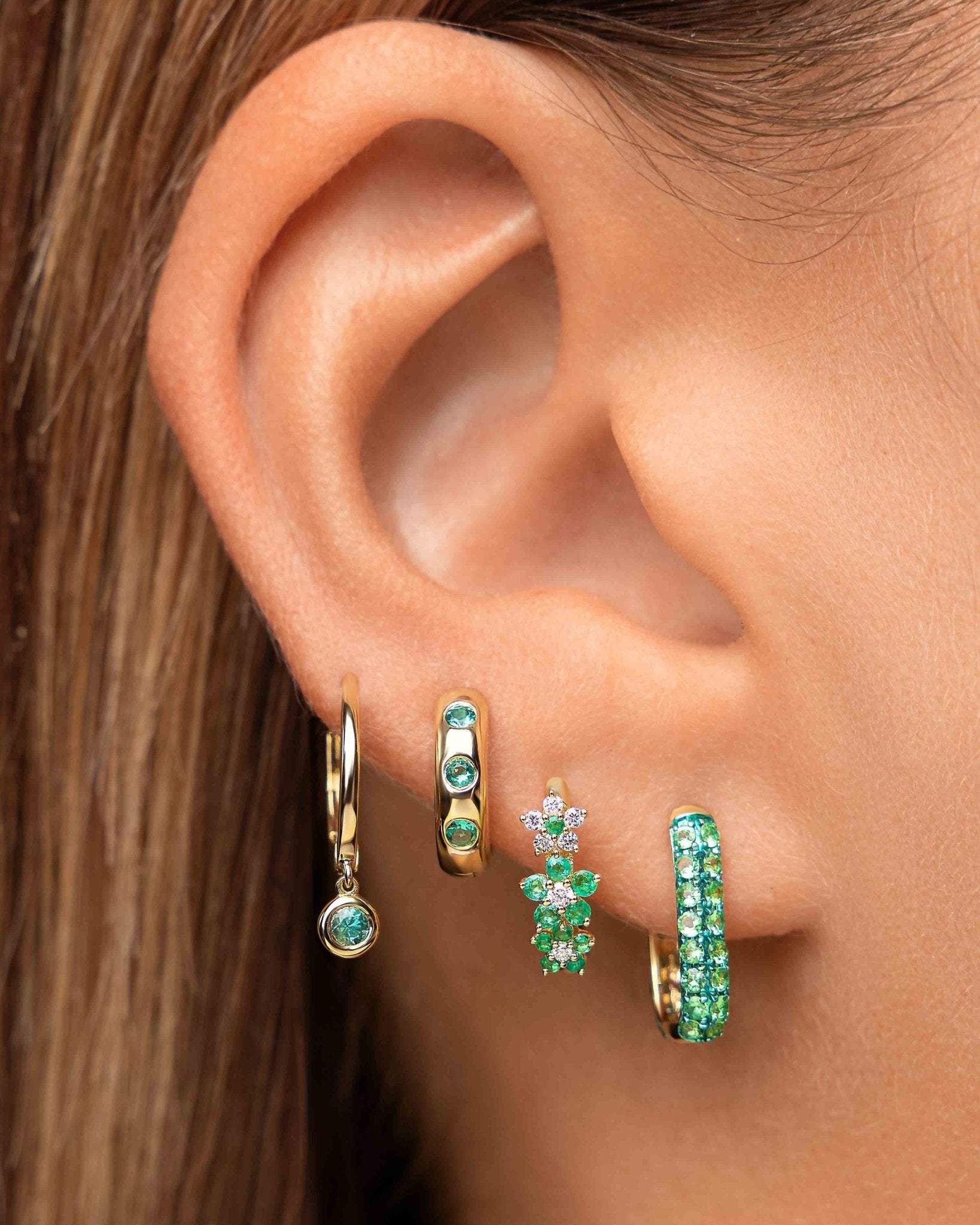 Gemstone Rectangular Dome Hoops - Sparkle Society