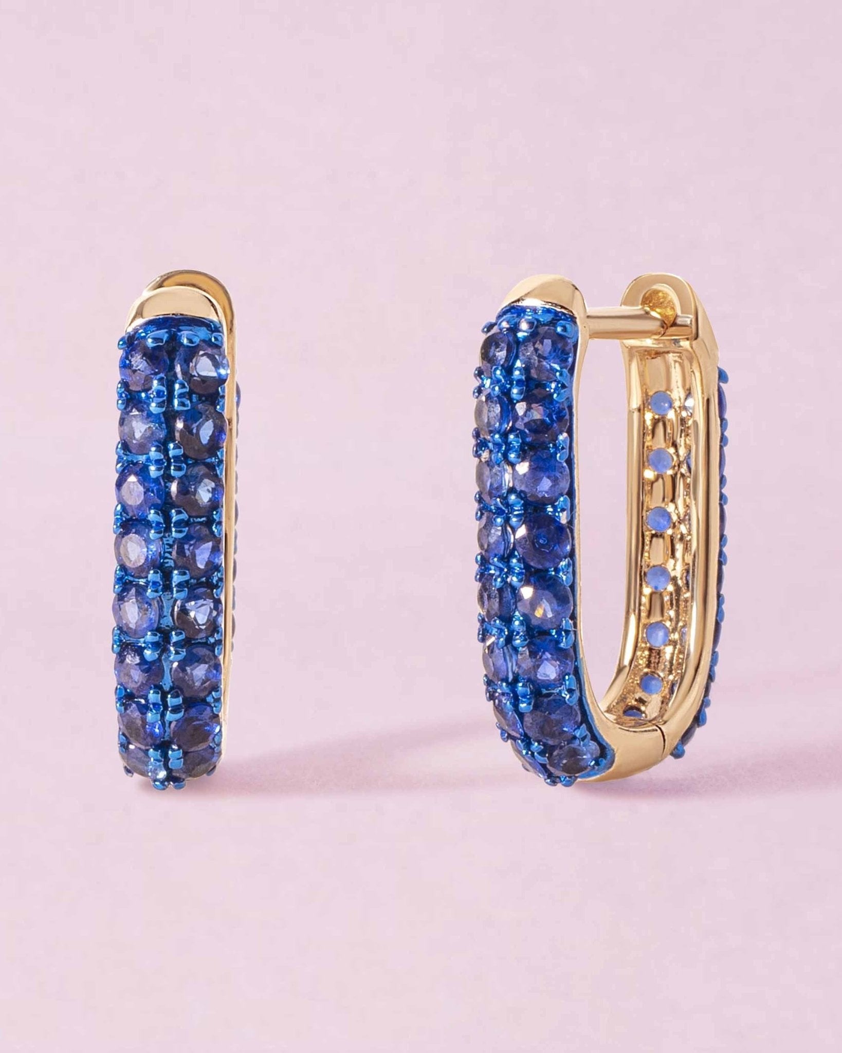 Gemstone Rectangular Dome Hoops - Sparkle Society