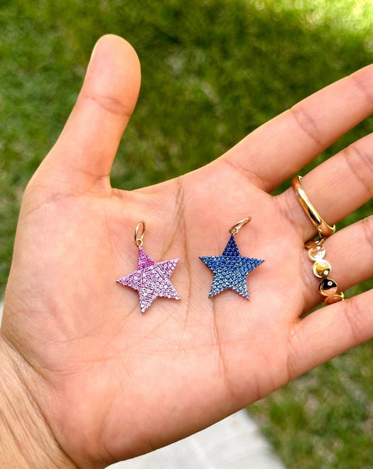 Gemstone Star Necklace Charm - Sparkle Society