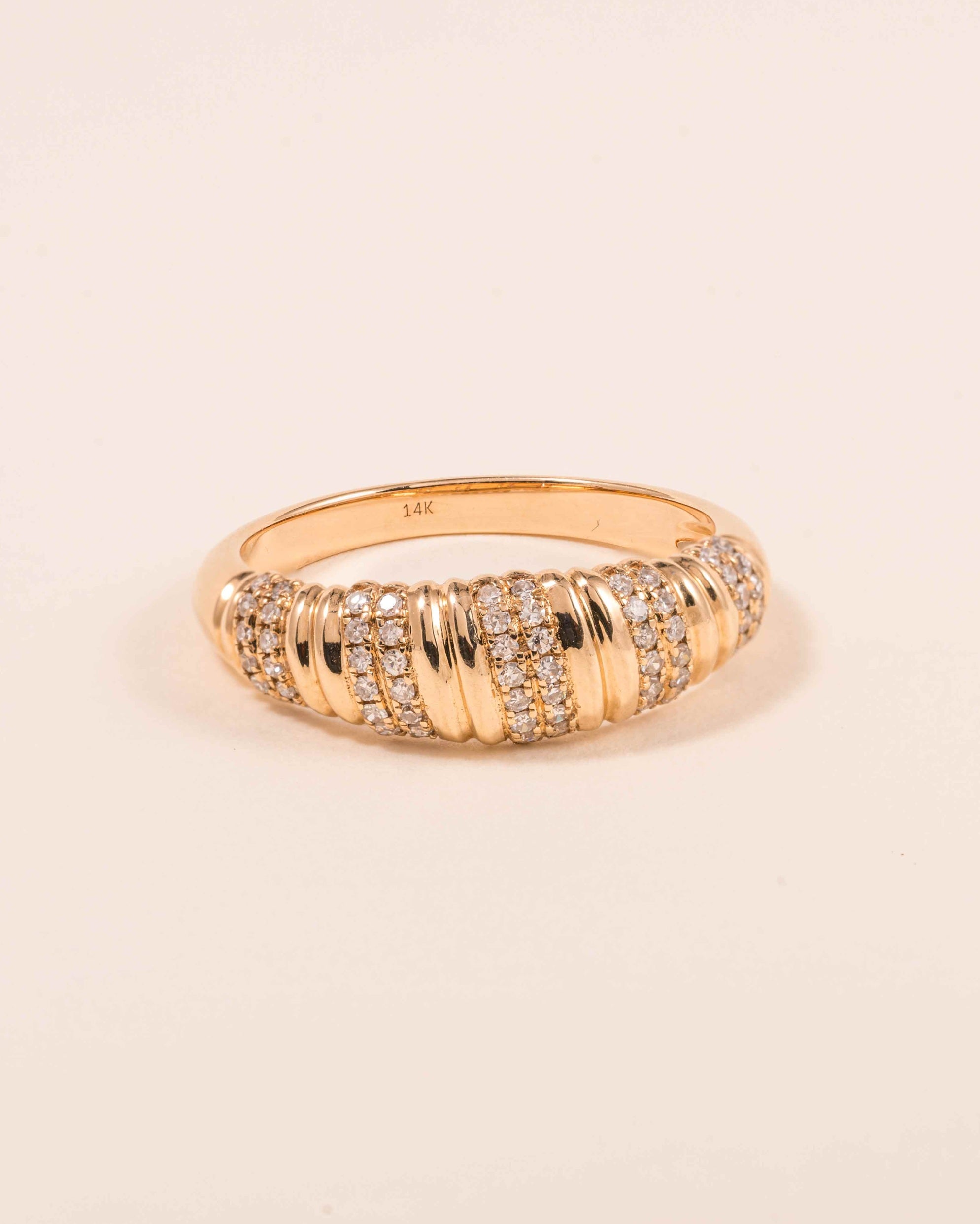 Gold and Diamond Croissant Ring - Sparkle Society