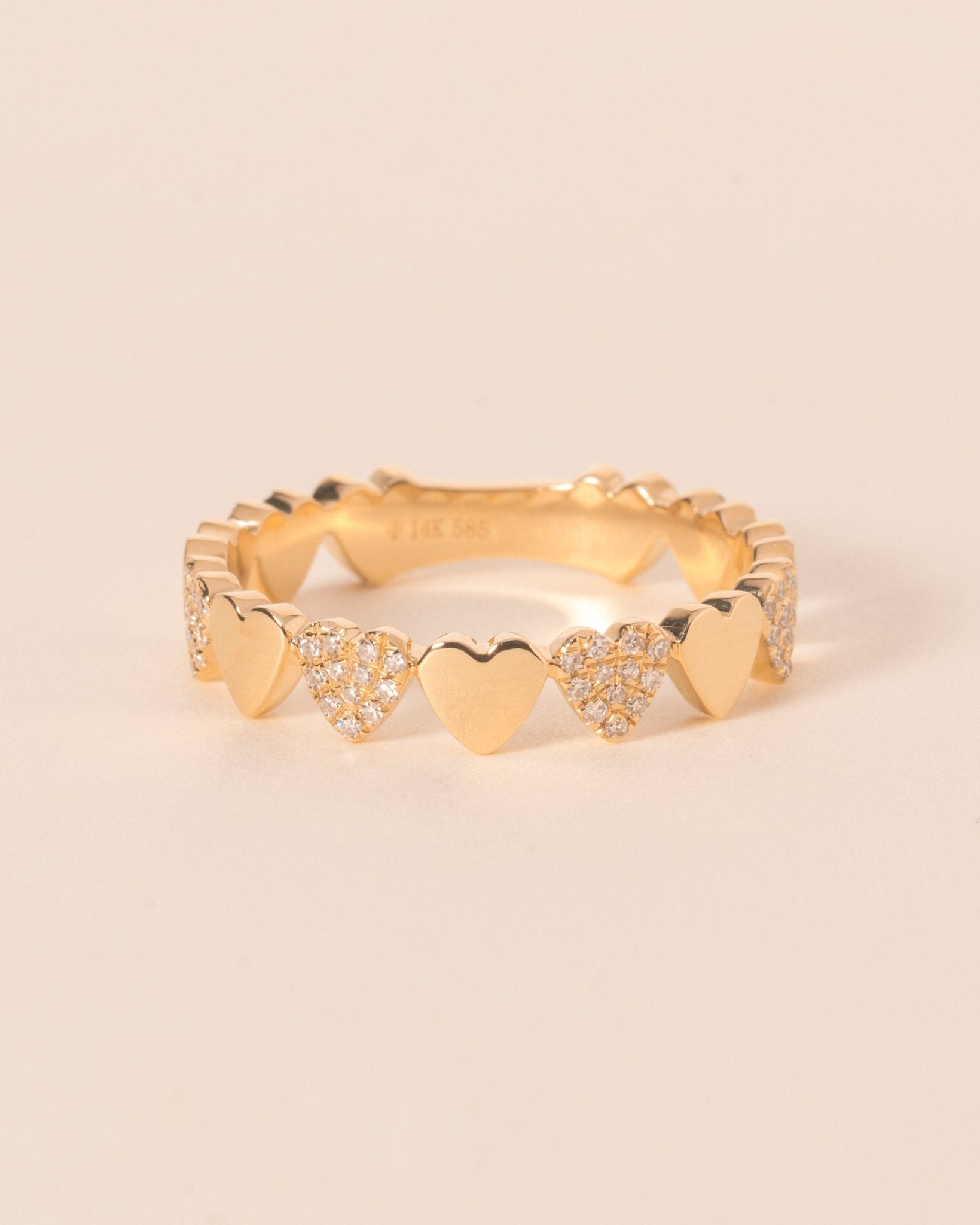 Gold And Diamond Heart Ring - Sparkle Society