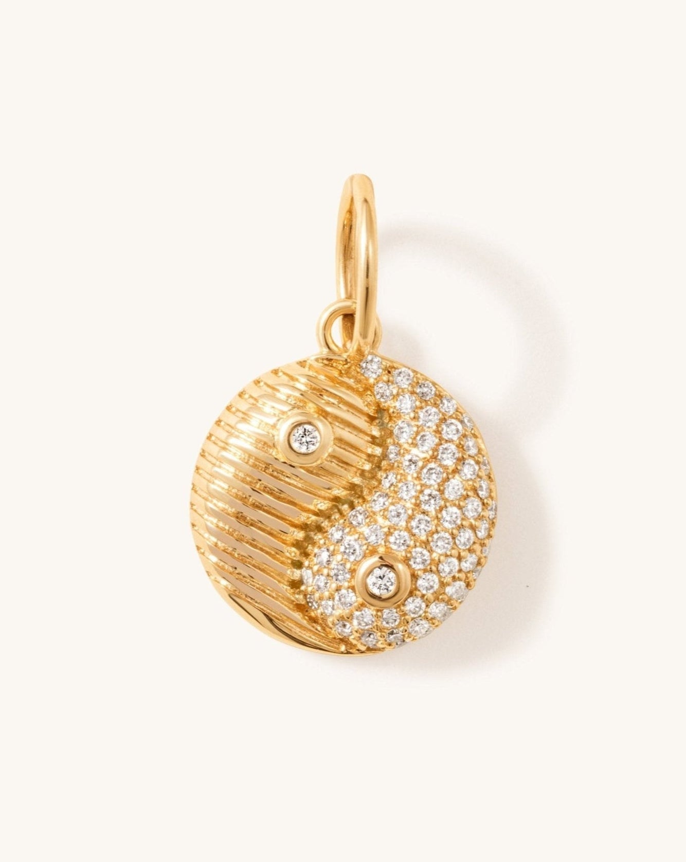 Gold and Diamond Yin & Yang Necklace Charm - Sparkle Society