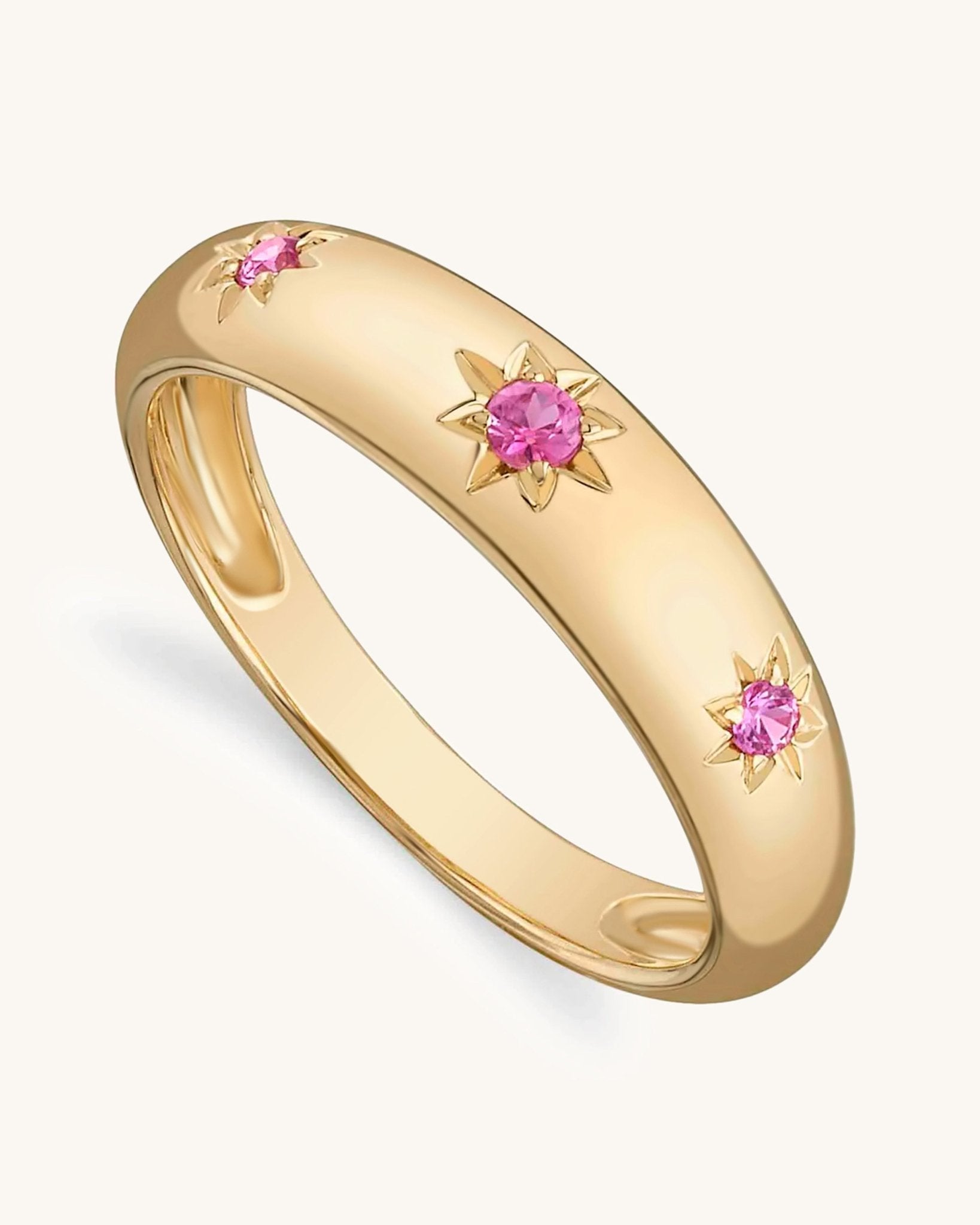 Gold And Gemstone Star Ring - Sparkle Society