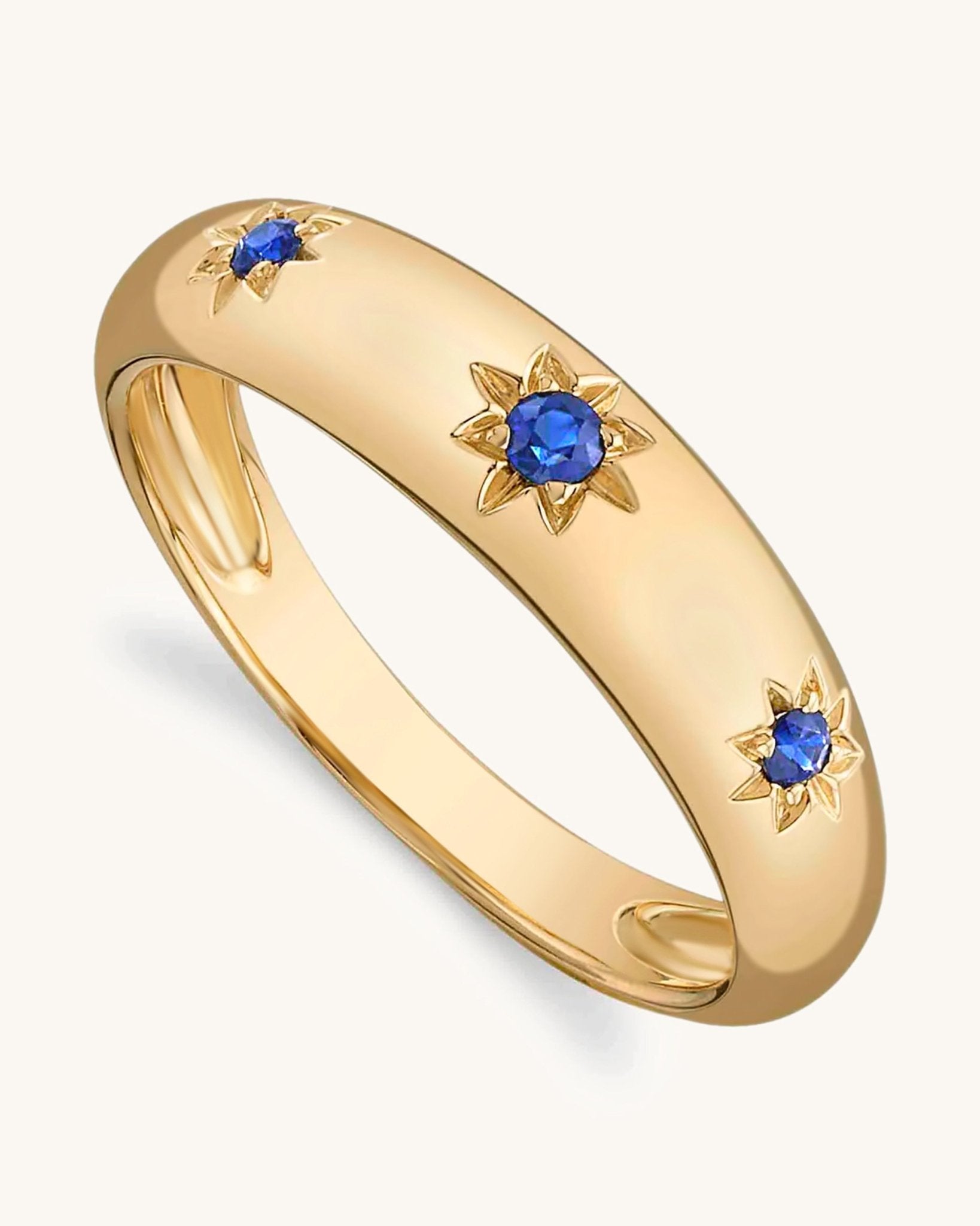 Gold And Gemstone Star Ring - Sparkle Society