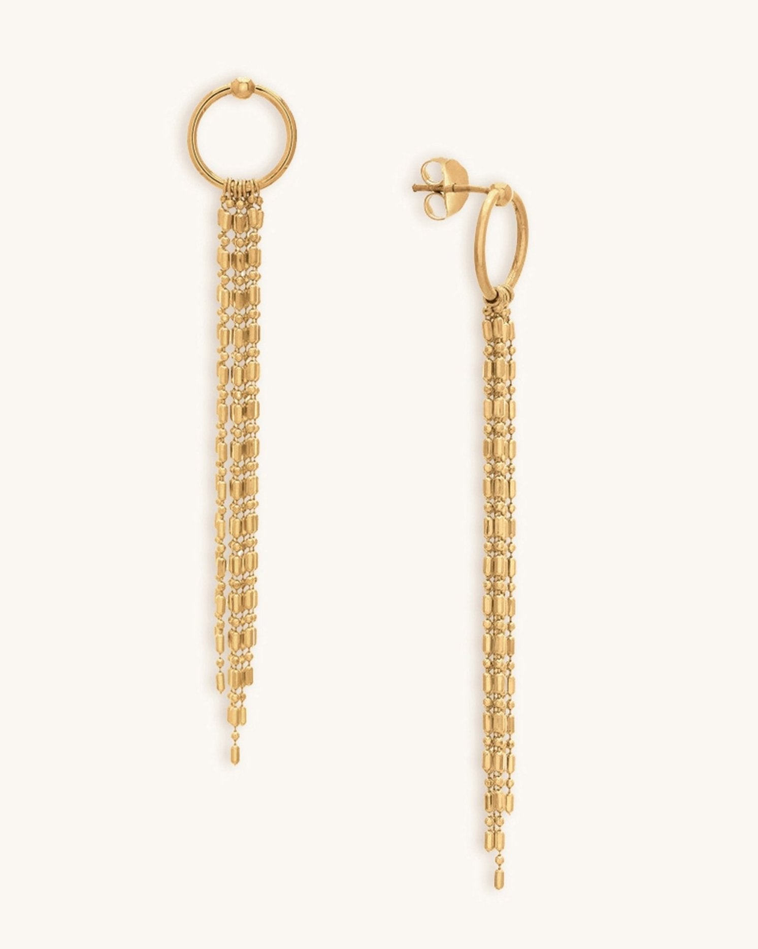 Gold Open Circle Multi Shape Fringe Studs - Sparkle Society