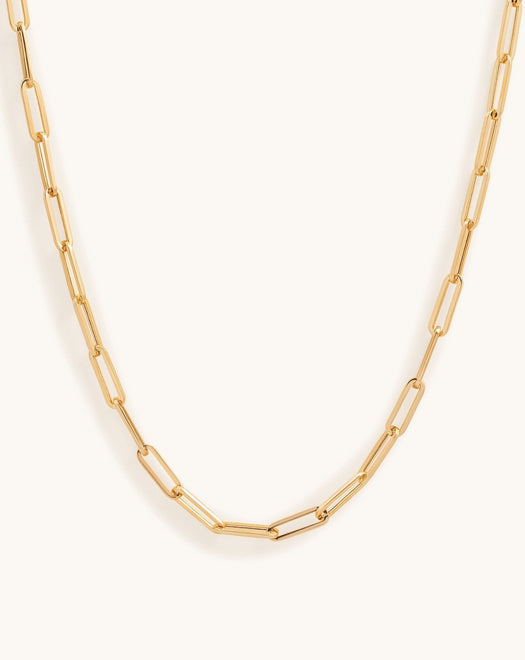 Hollow Gold Paper Clip Necklace - Sparkle Society