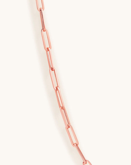 Hollow Rose Gold Paper Clip Necklace - Sparkle Society