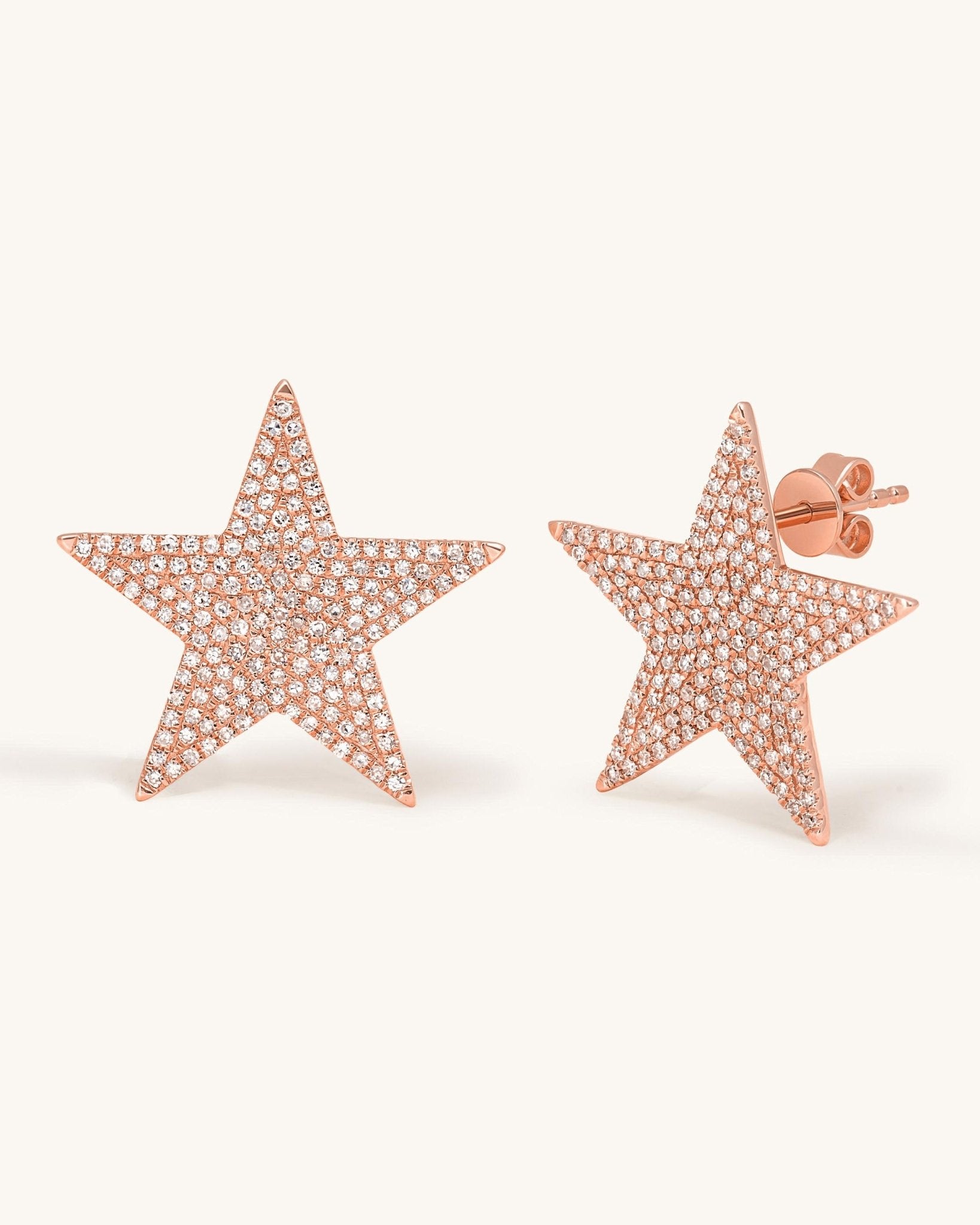 Jumbo Pave Diamond Star Studs - Sparkle Society