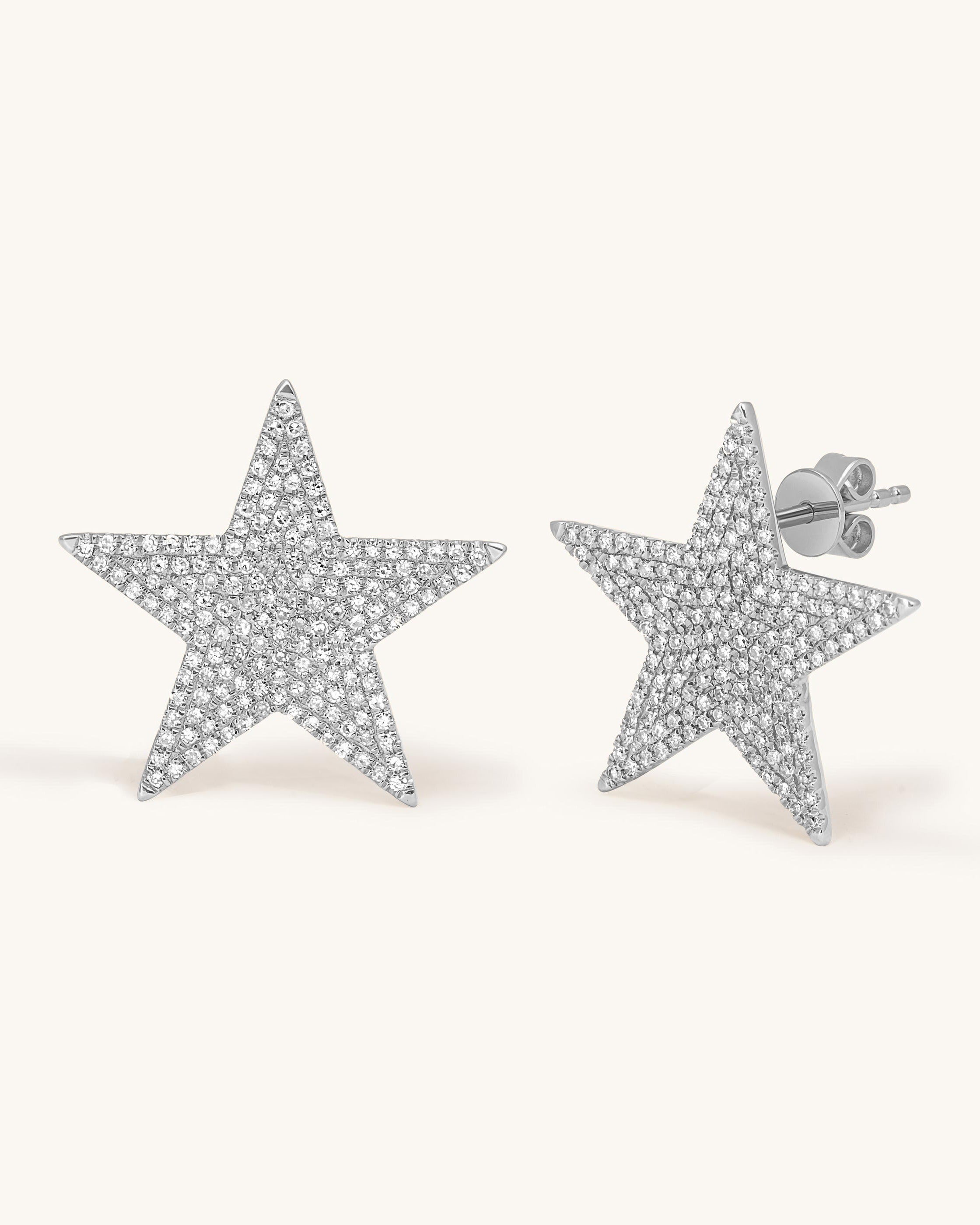 Jumbo Pave Diamond Star Studs - Sparkle Society