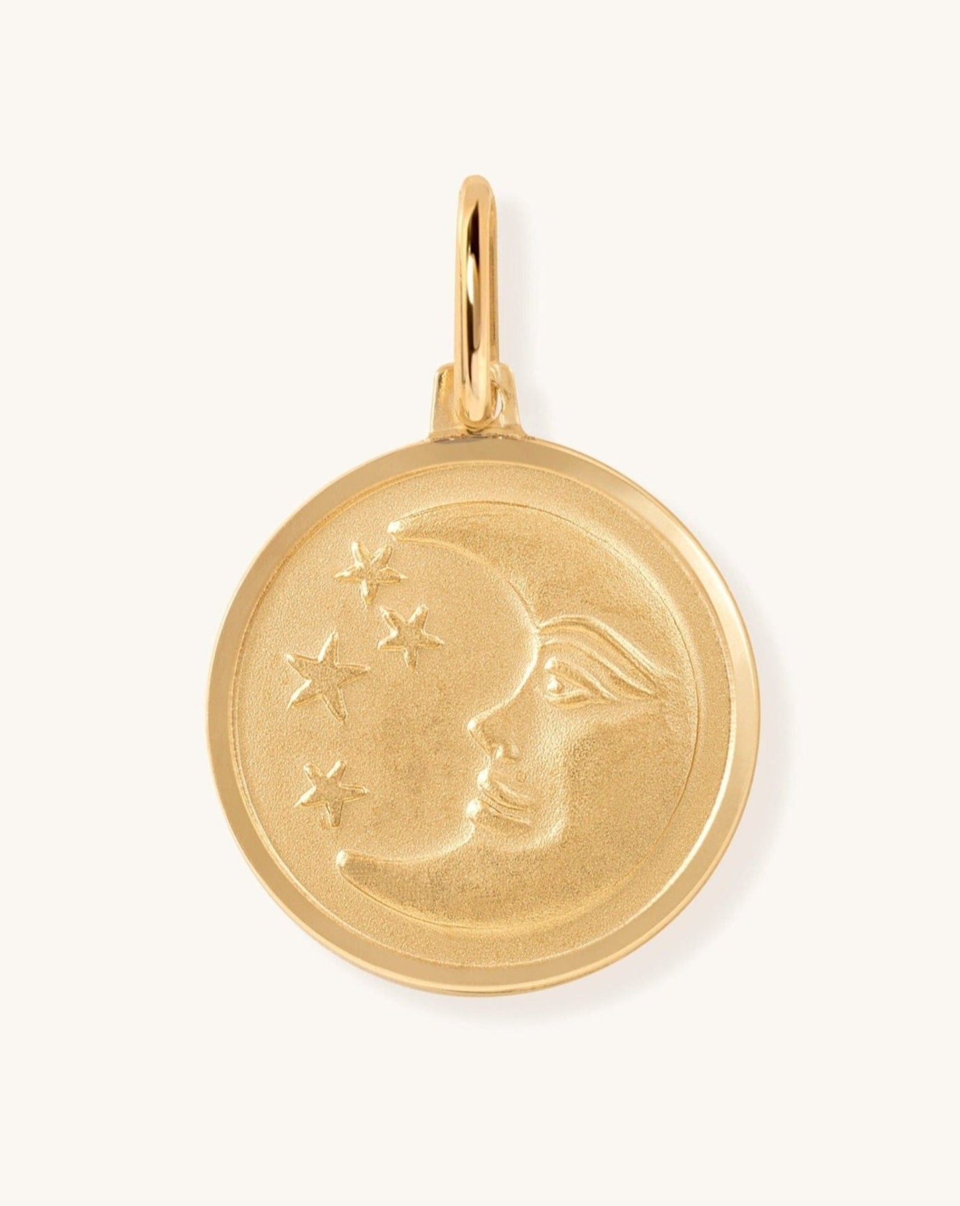 Large Brushed Gold Crescent Moon Necklace Charm - Sparkle Society