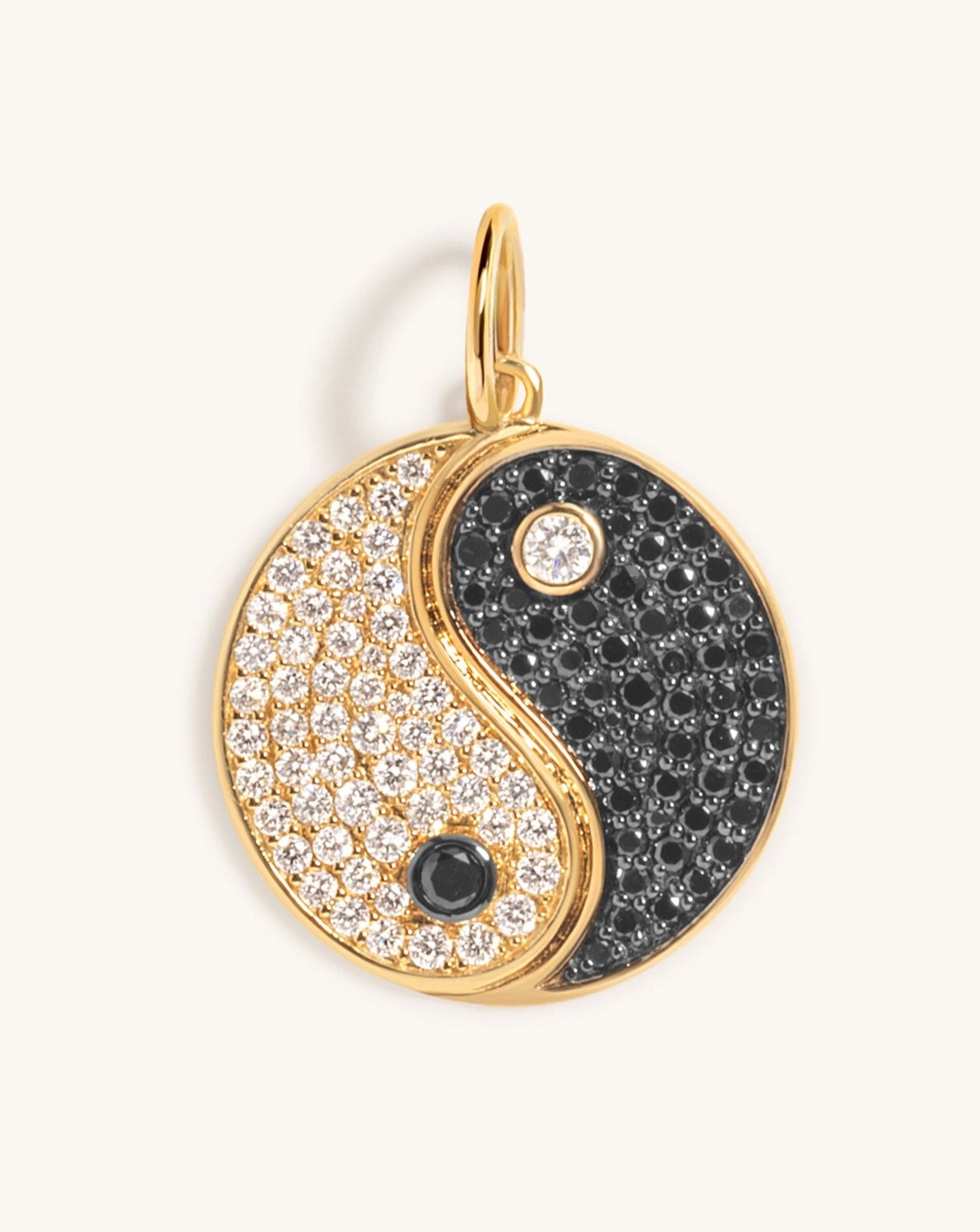 Large Diamond Yin & Yang Necklace Charm - Sparkle Society