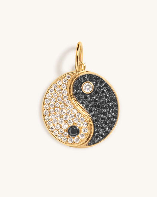 Large Diamond Yin & Yang Necklace Charm - Sparkle Society