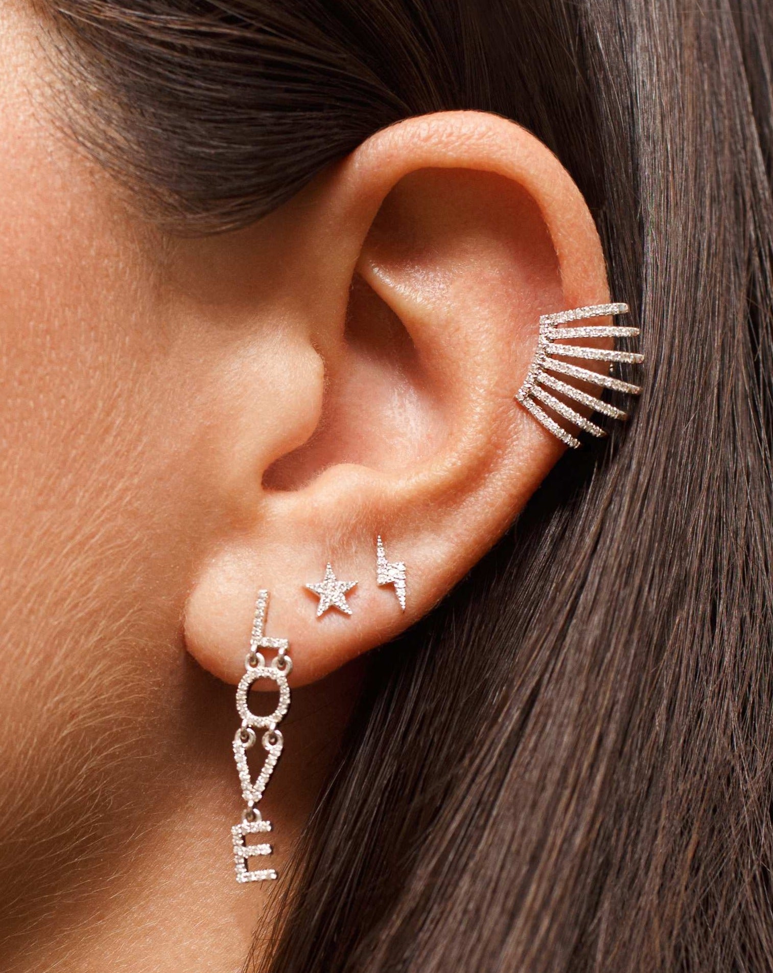 Lightning Bolt Diamond Studs - Sparkle Society