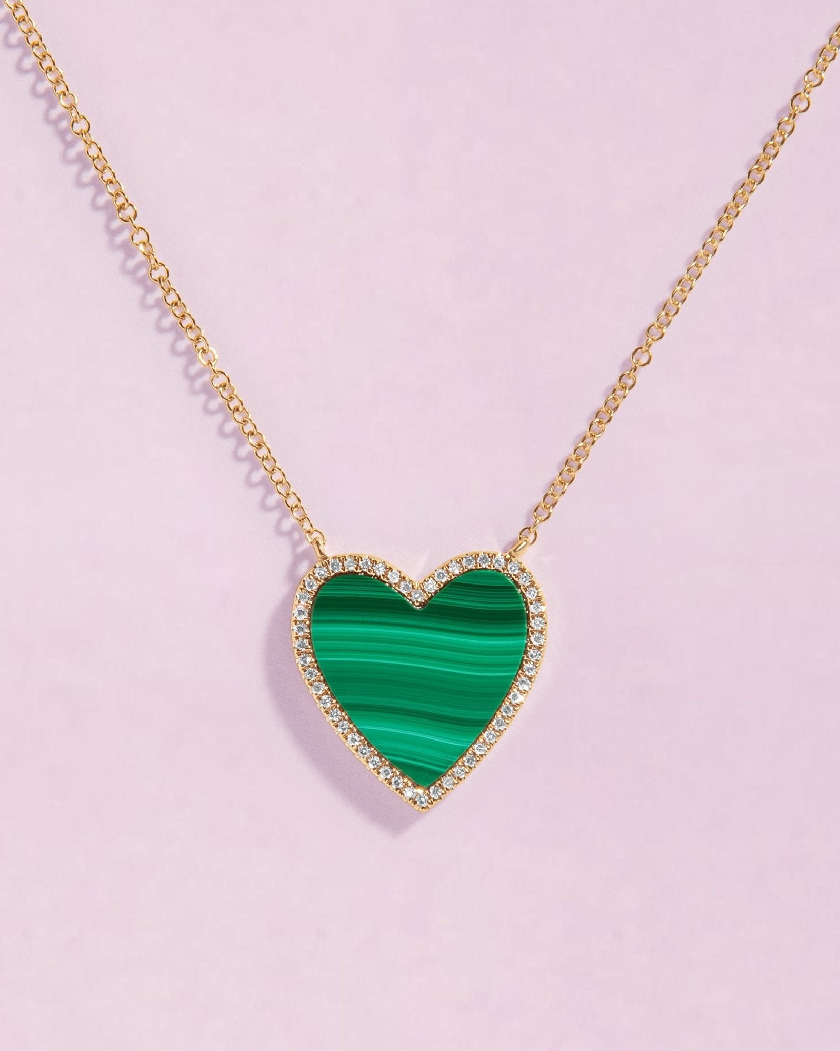 Medium Pave Outline Gemstone Heart Necklace - Sparkle Society