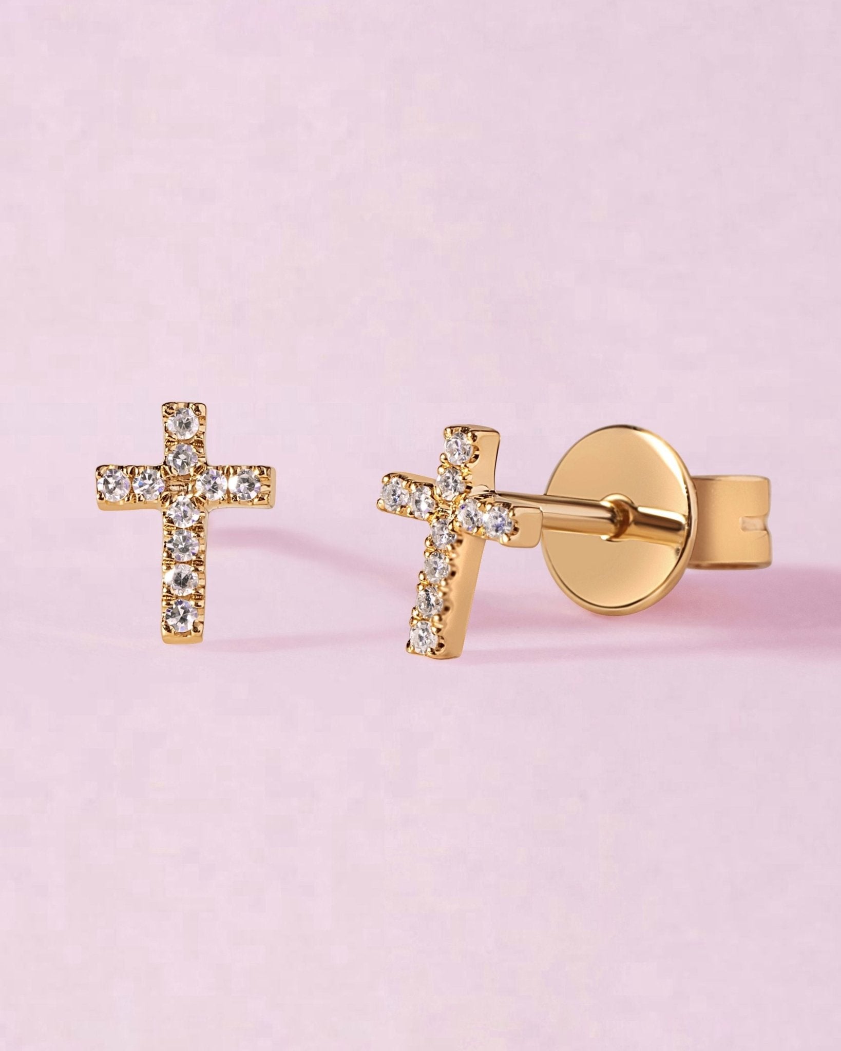 Mini Cross Studs - Sparkle Society