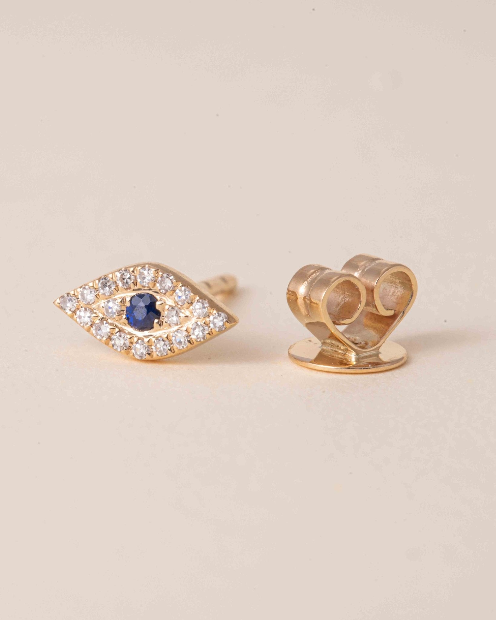 Mini Diamond and Gemstone Evil Eye Studs - Sparkle Society