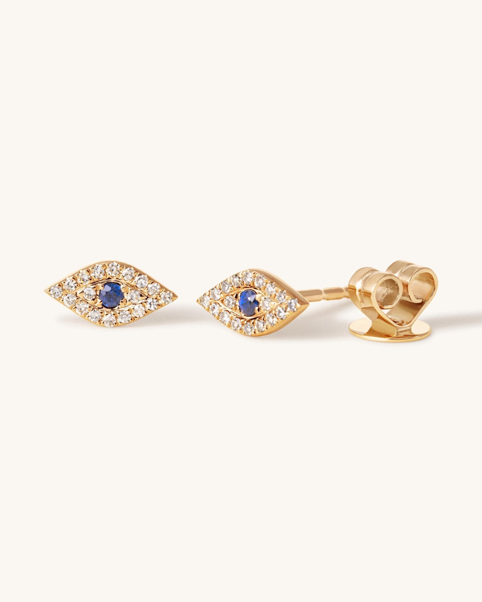 Mini Diamond and Gemstone Evil Eye Studs - Sparkle Society