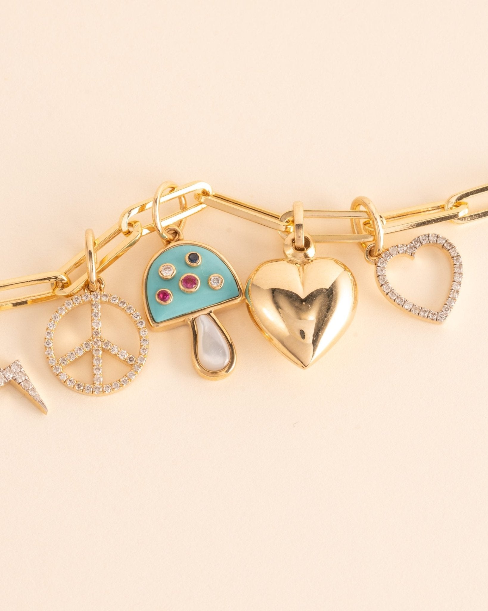 Mini Diamond Cutout Heart Charm - Sparkle Society