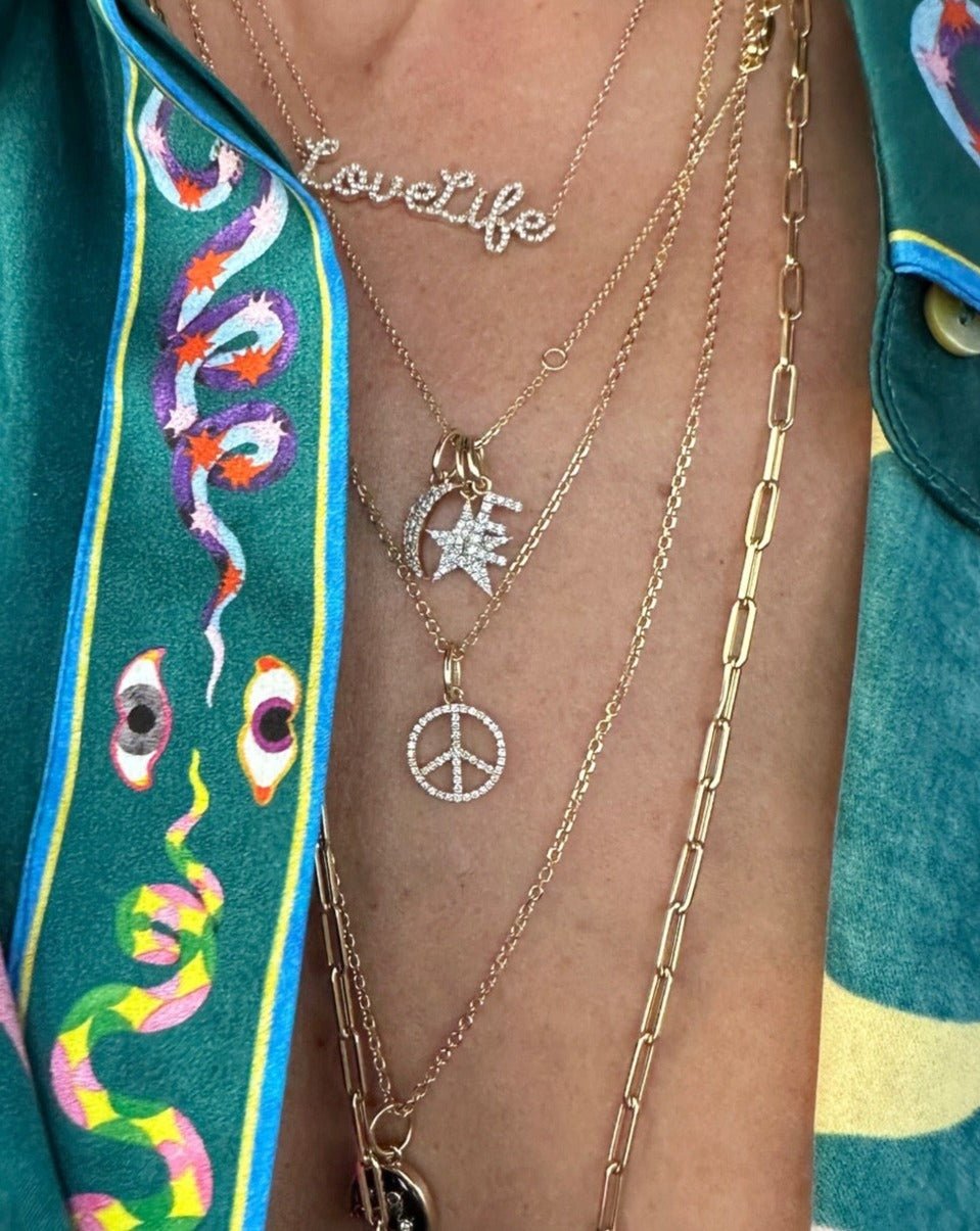 Mini Diamond Peace Charm - Sparkle Society