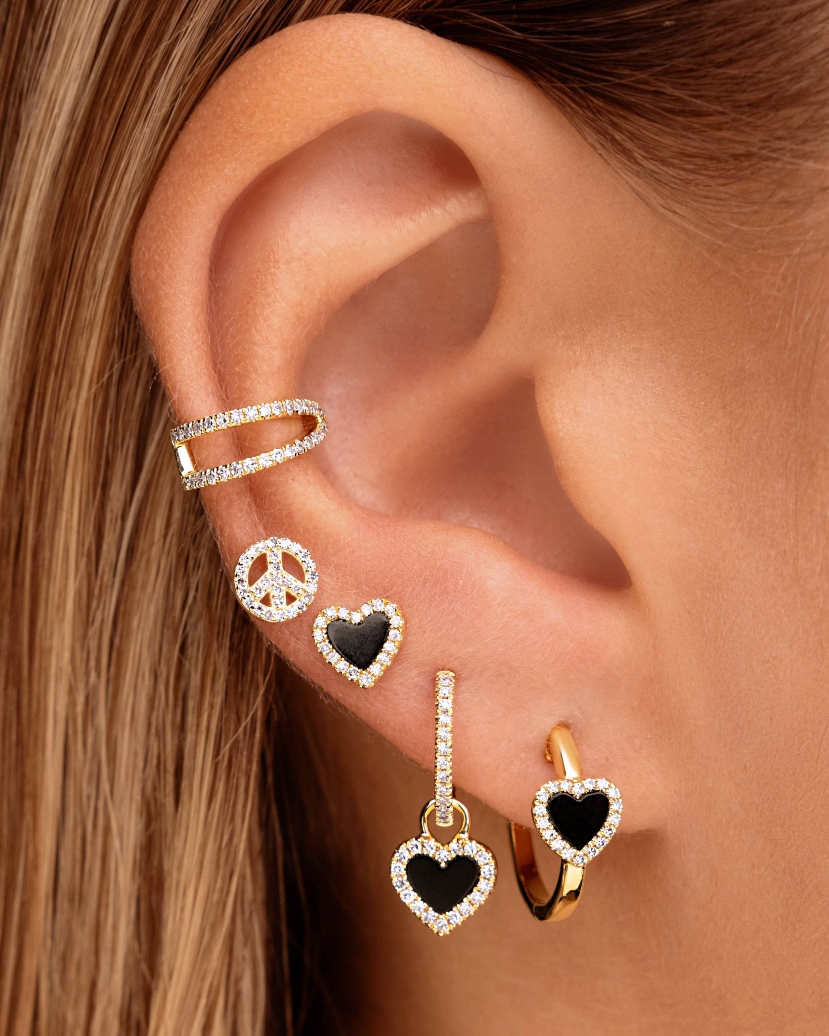 Mini Diamond Peace Studs - Sparkle Society