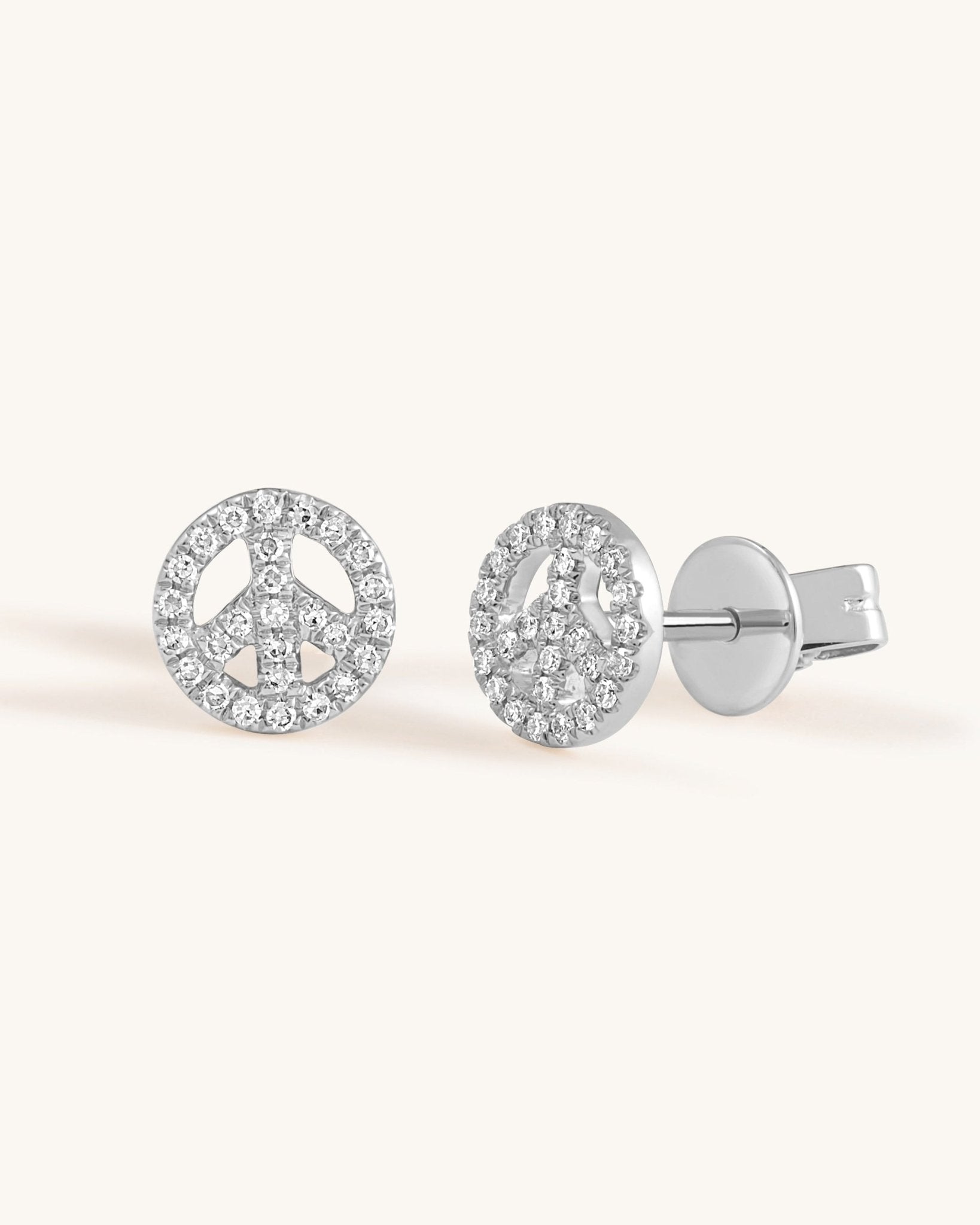 Mini Diamond Peace Studs - Sparkle Society