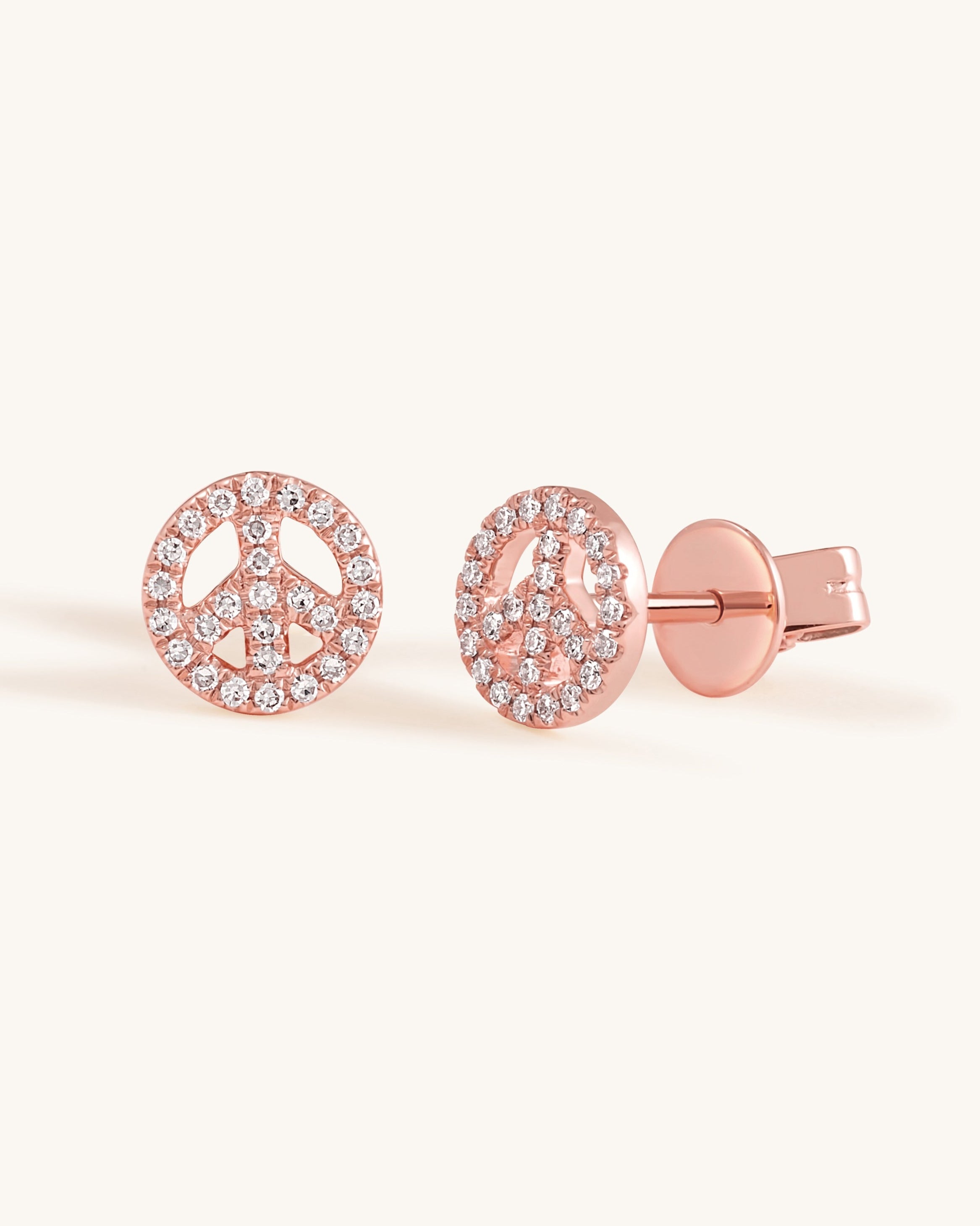 Mini Diamond Peace Studs - Sparkle Society