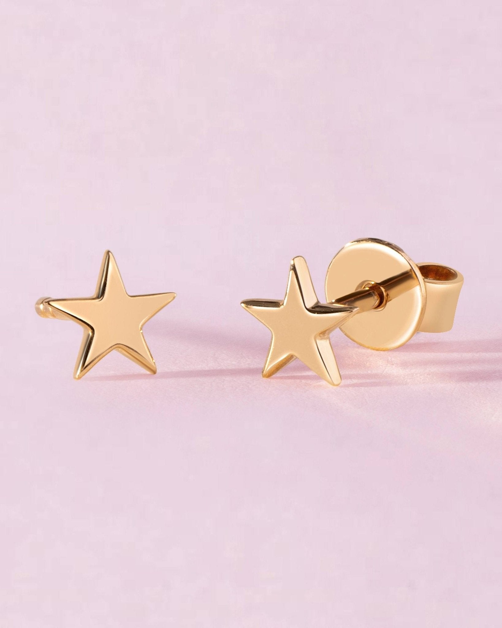 Mini Solid Gold Star Studs - Sparkle Society