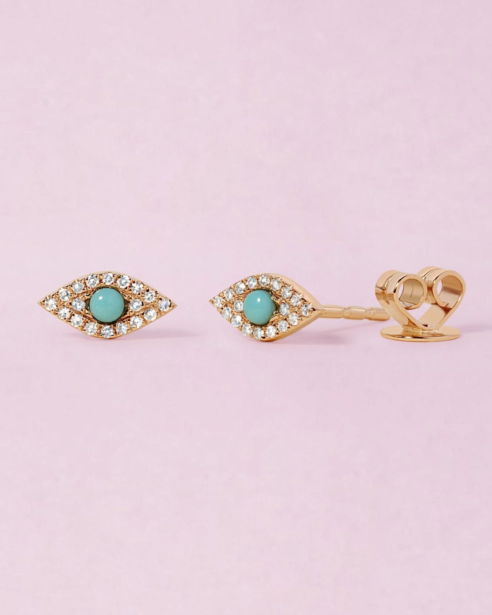 Mini Turquoise Evil Eye Studs - Sparkle Society