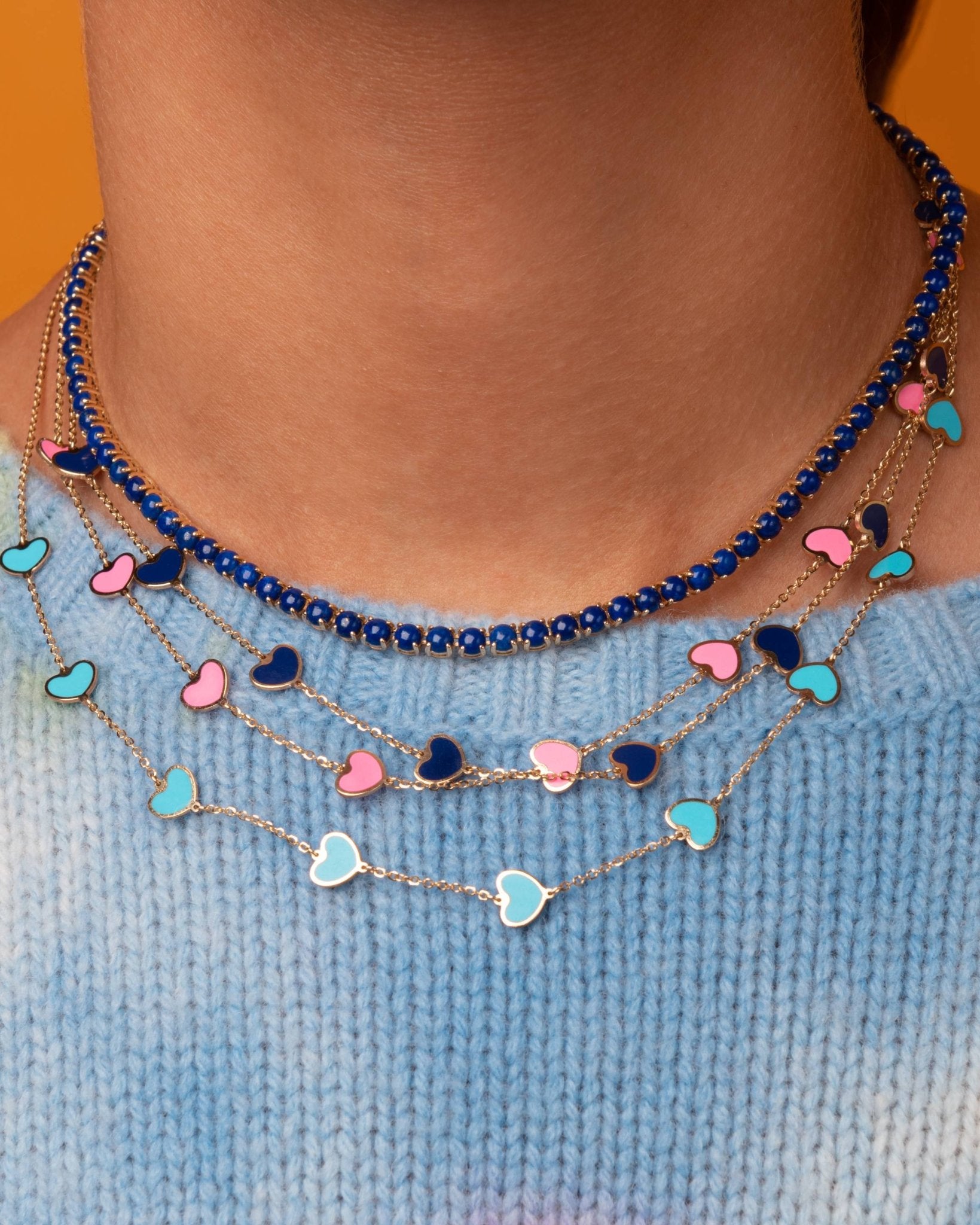 Multi Gemstone Heart Necklace - Sparkle Society