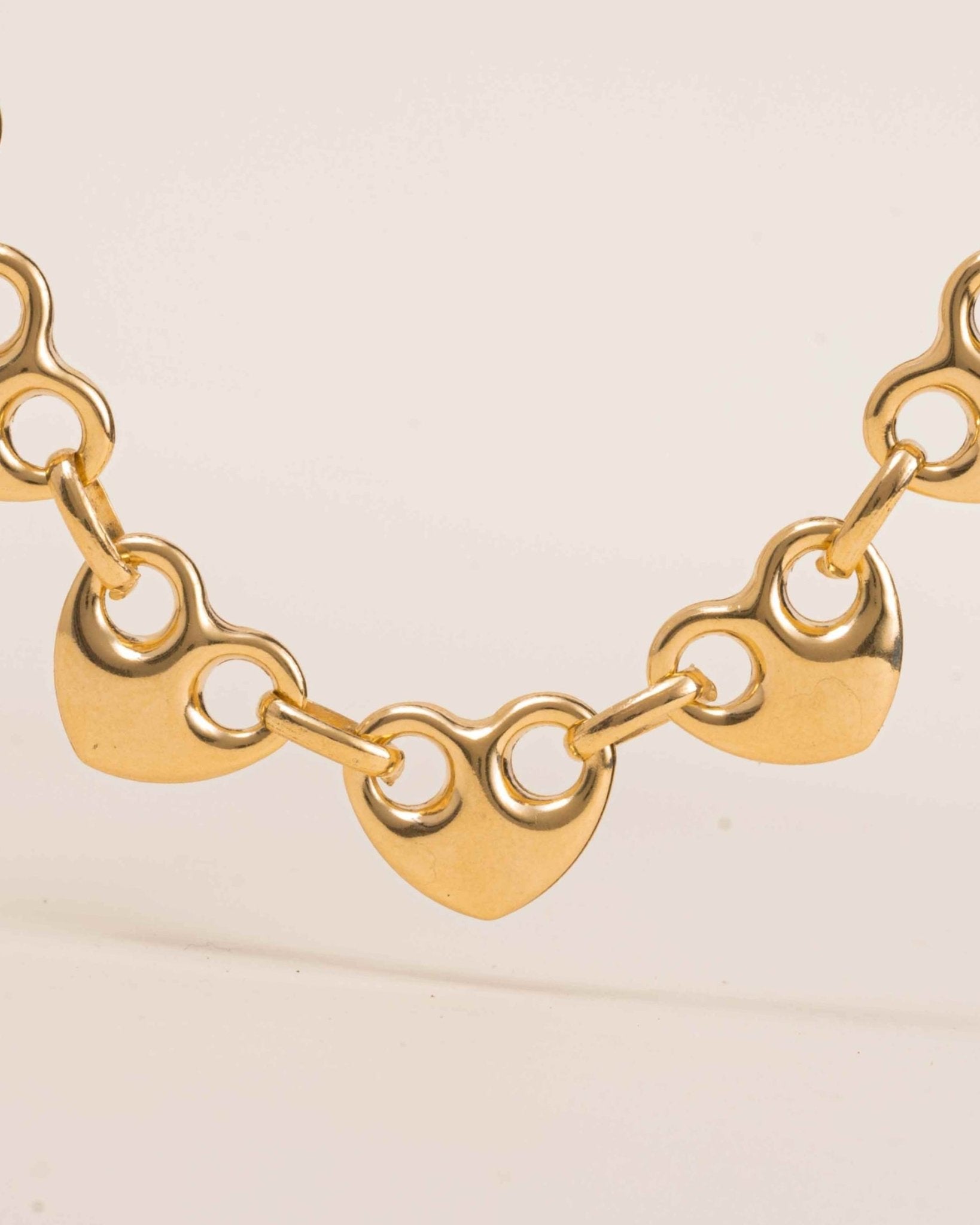 Multi Gold Puffed Heart Mariner Necklace - Sparkle Society