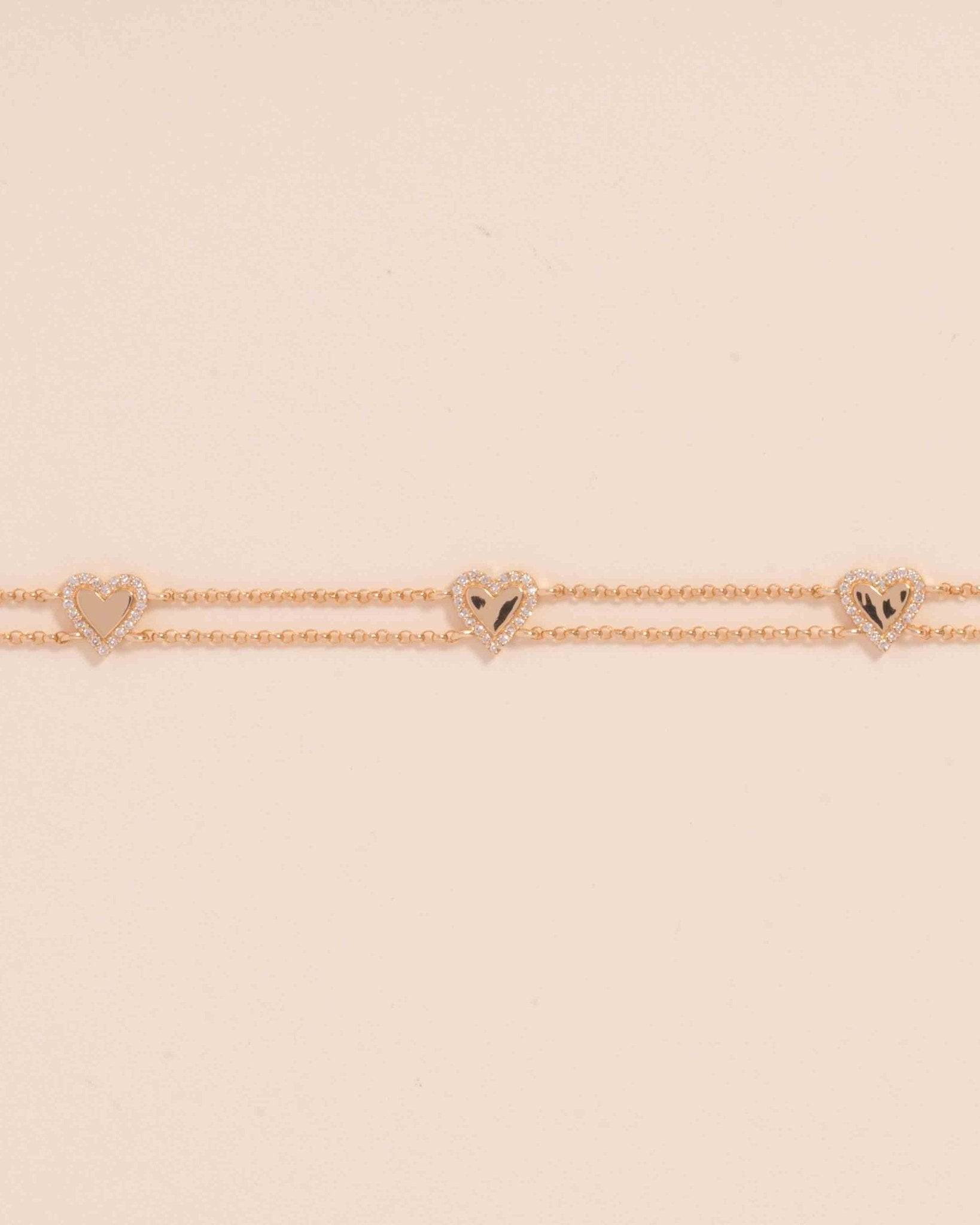 Multi Pave Outline Heart Bracelet - Sparkle Society