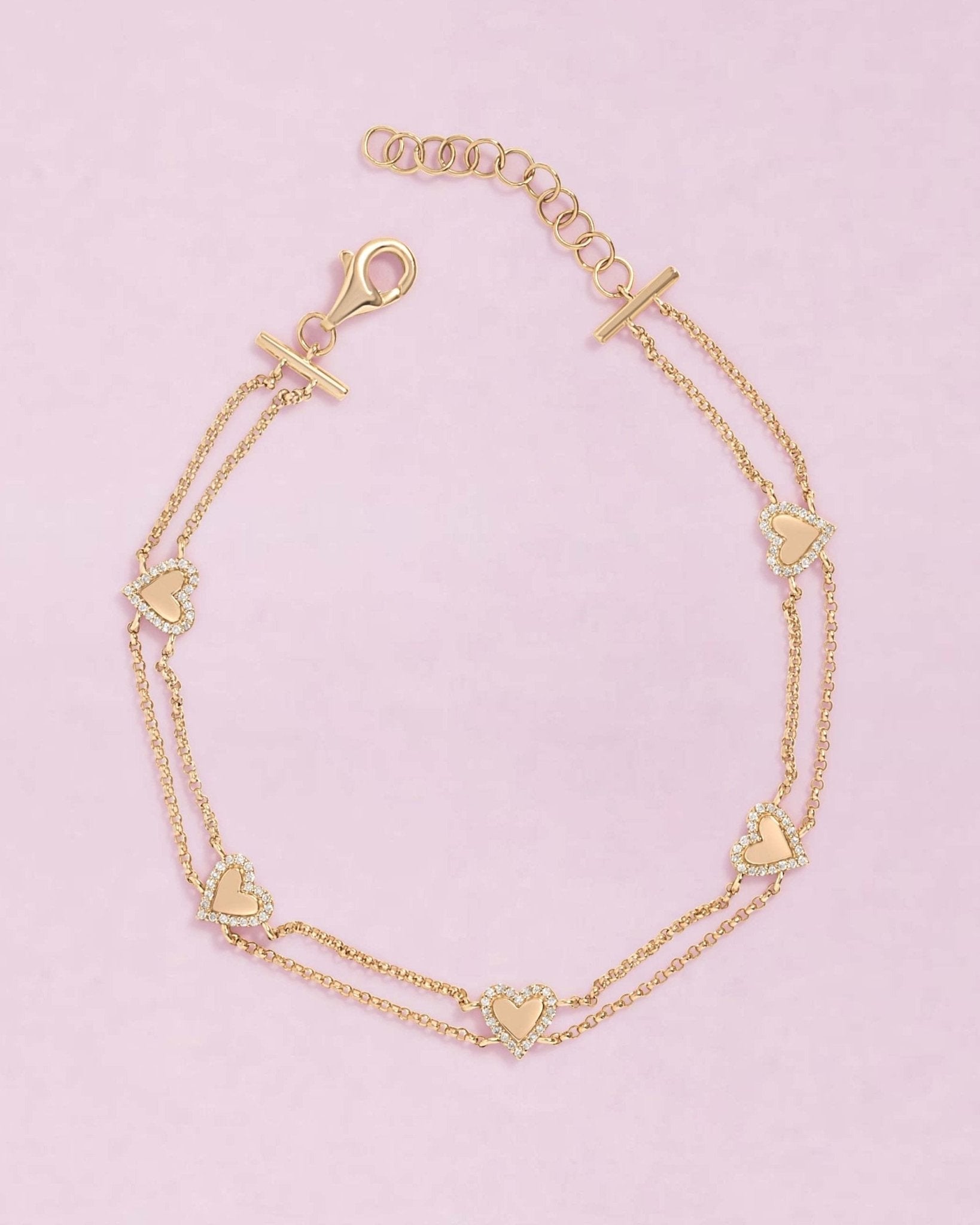 Multi Pave Outline Heart Bracelet - Sparkle Society