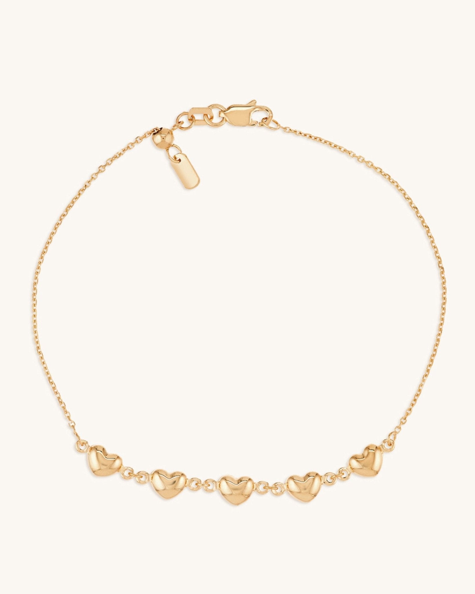 Multi Solid Gold Puffed Heart Bracelet - Sparkle Society