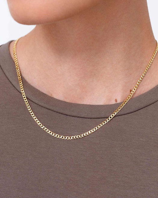 Open Curb Solid Gold Chain - Sparkle Society