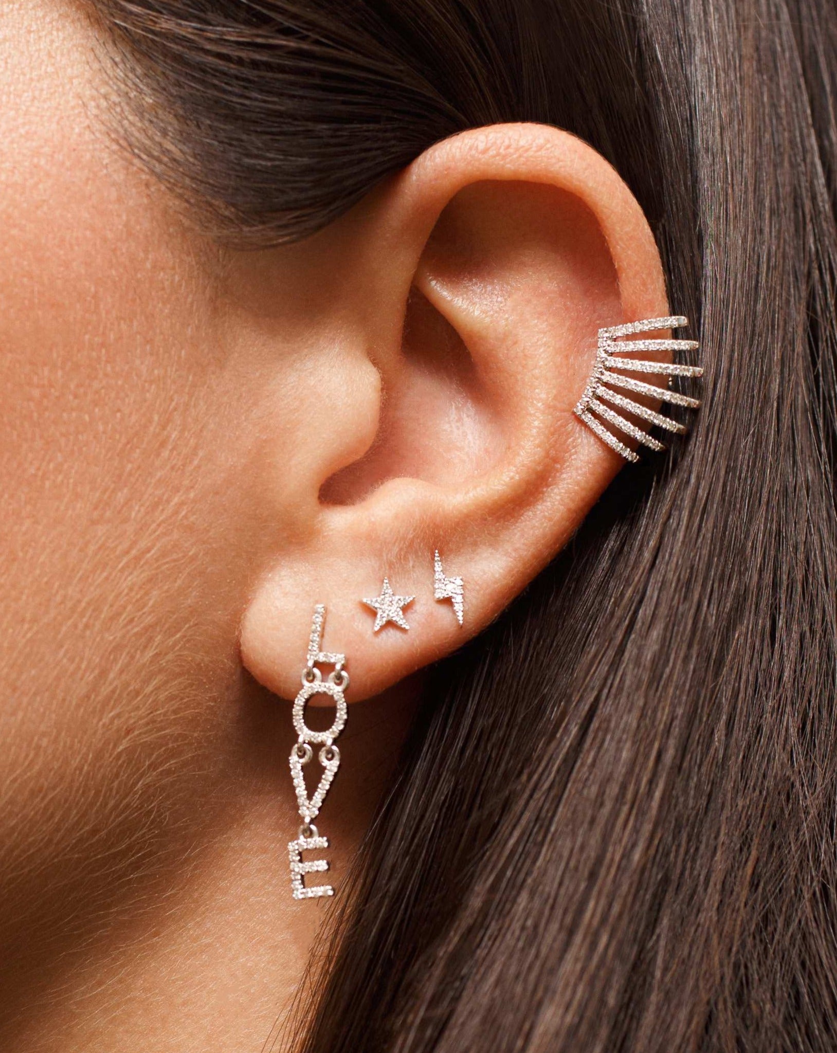 Pave Diamond Caged Studs - Sparkle Society